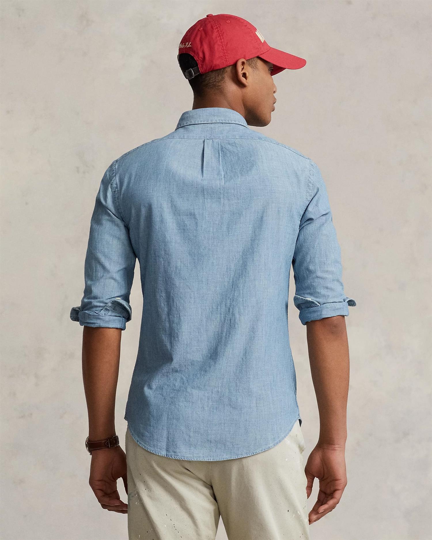 Chambray Skjorte Custom - Blå