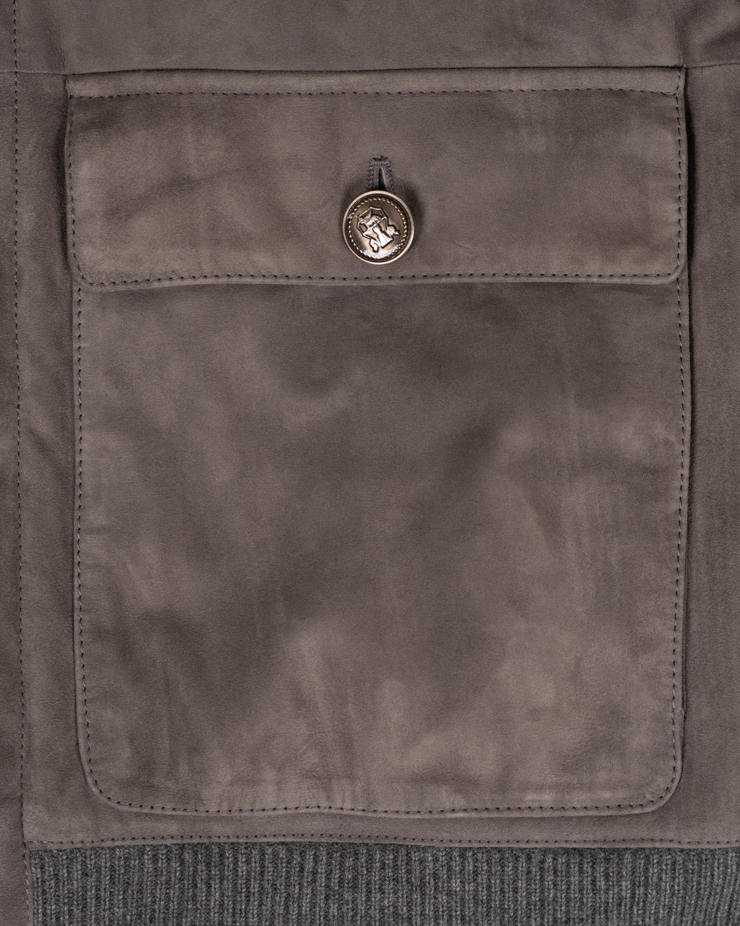 Semsket Skinn Og Cashmere Bomber Jakke - Beige
