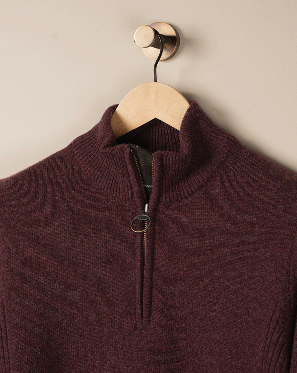 Half Zip Burgunder