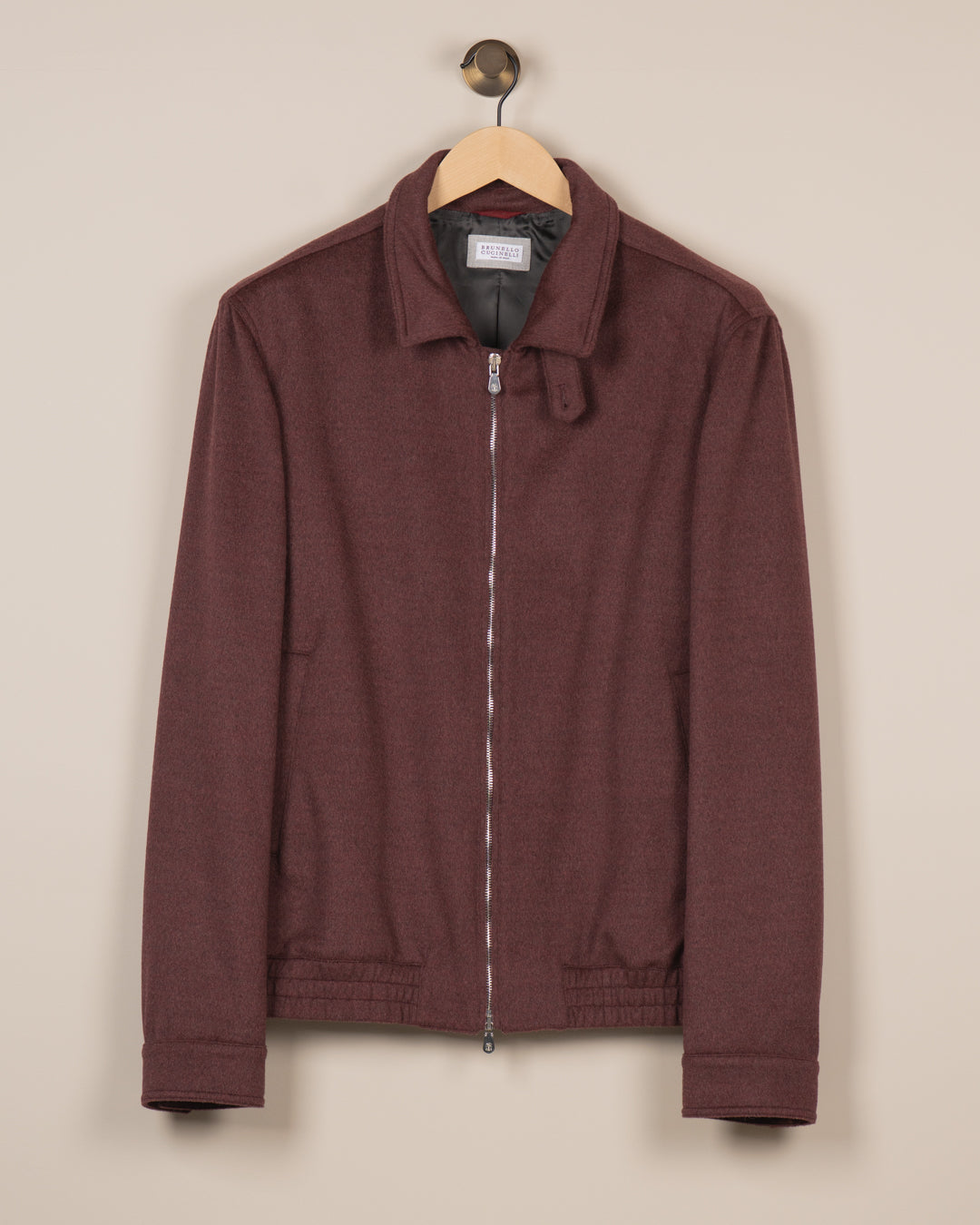 Beaver Cloth Bomber Jacket - Burgunder