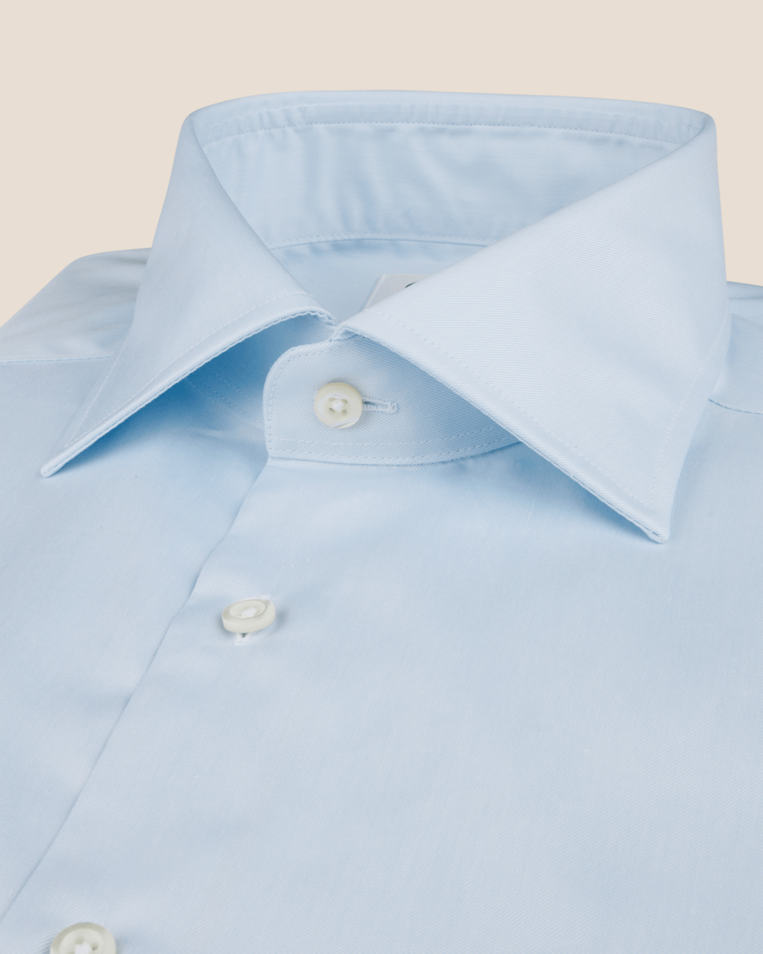 Regular Fit Cotton Twill Skjorte - Lyseblå