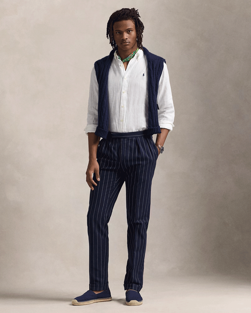 Custom Fit Lin skjorte Hvit