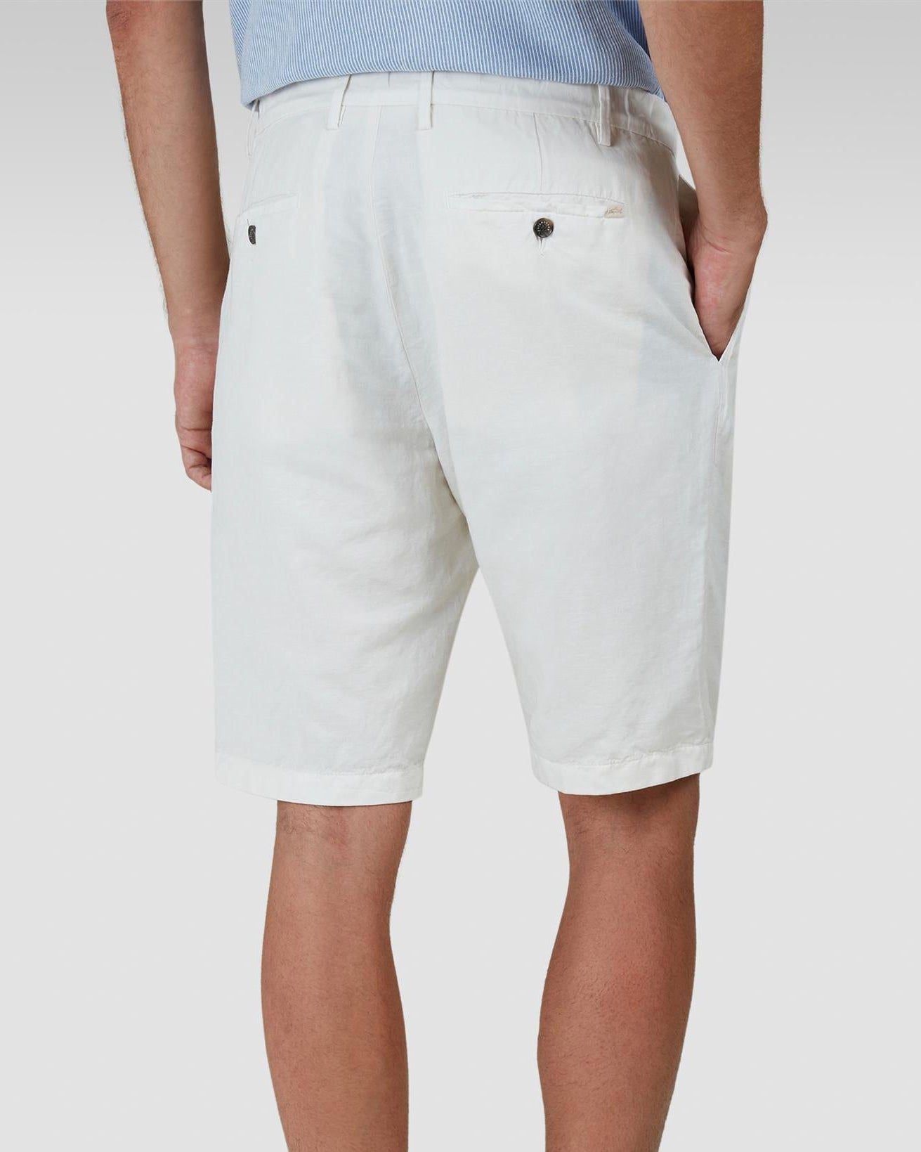 Bomull/Lin Shorts - Hvit