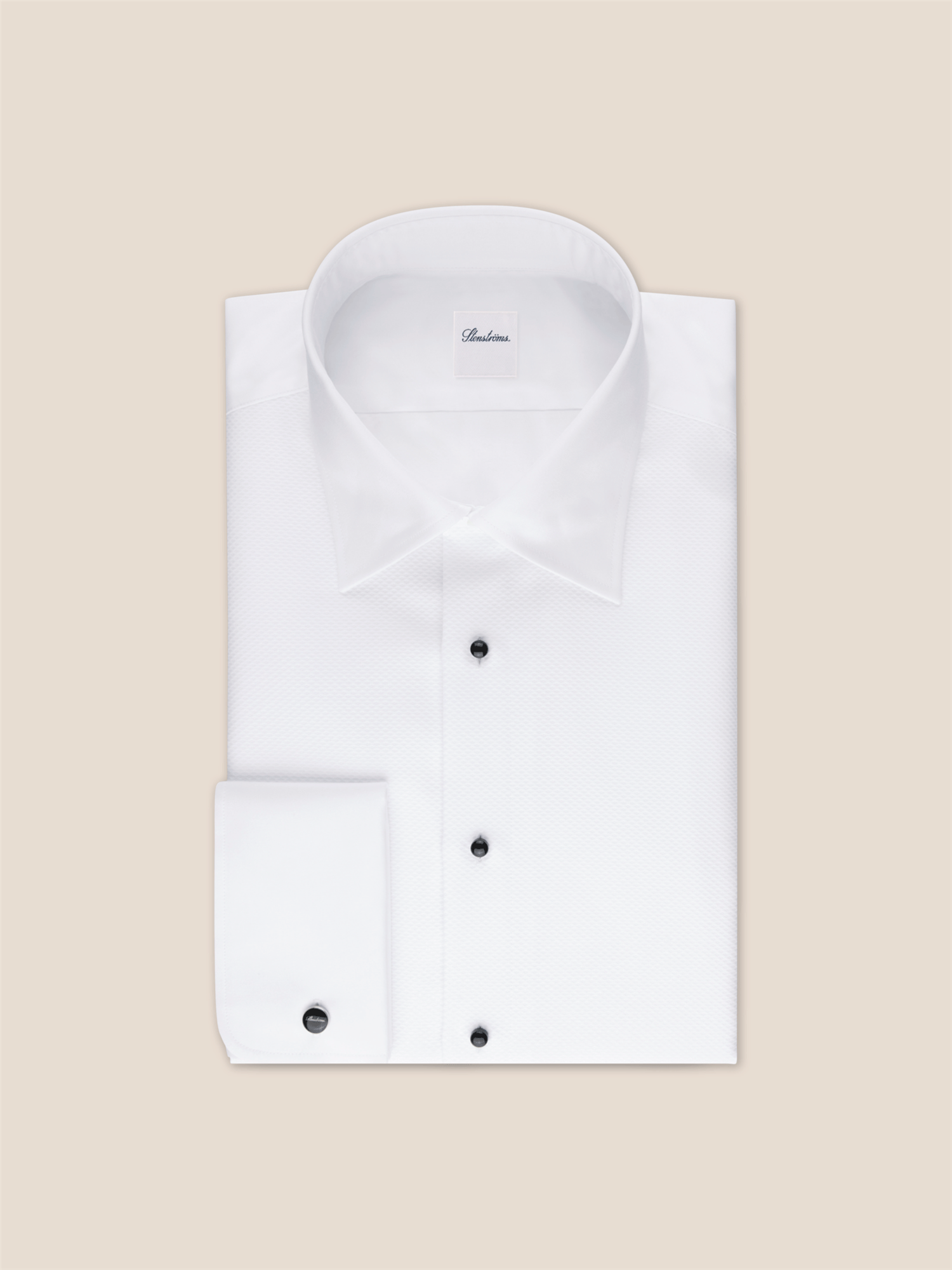 Smokingskjorte Slimline Pique - Hvit