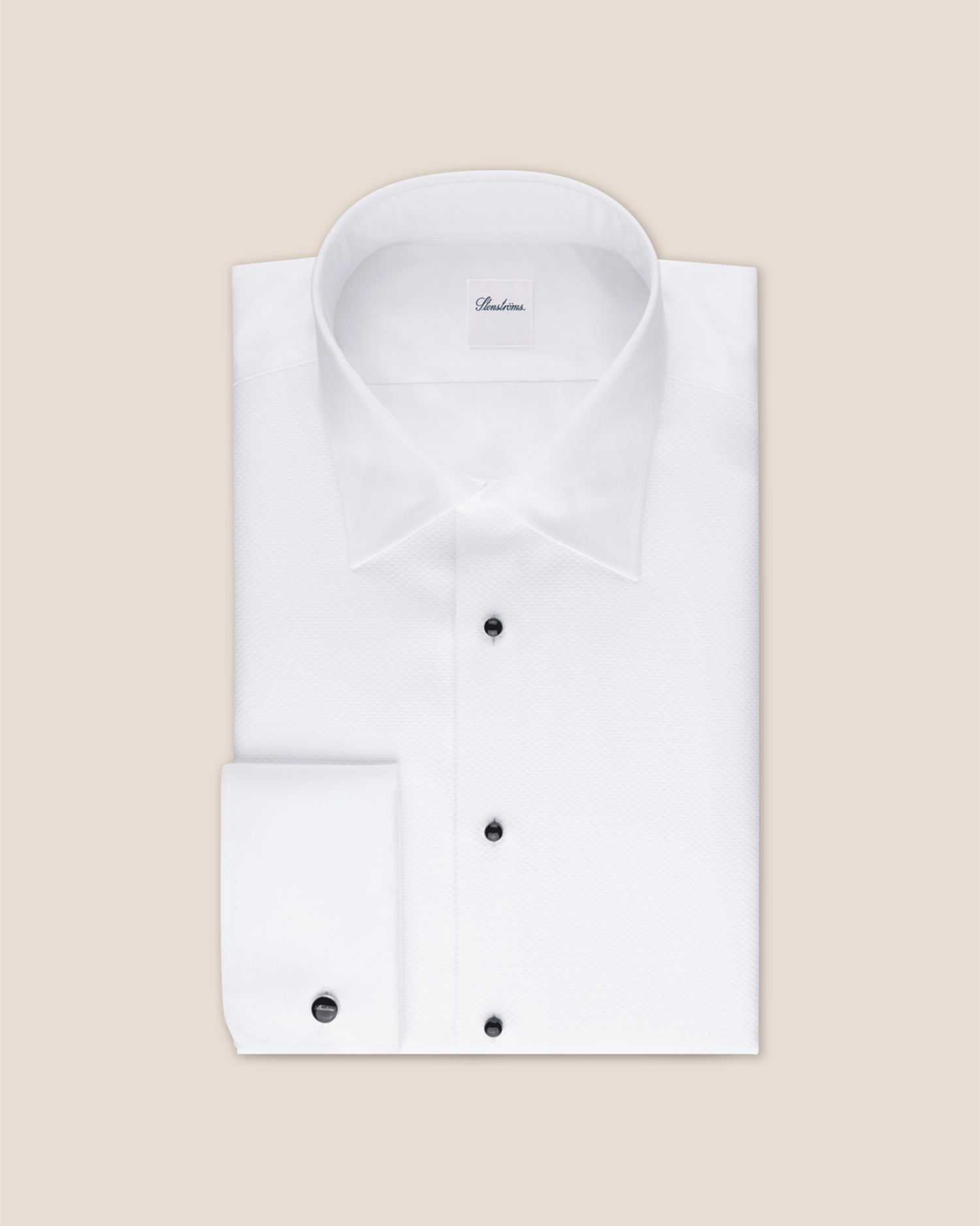 Smokingskjorte Slimline Pique - Hvit