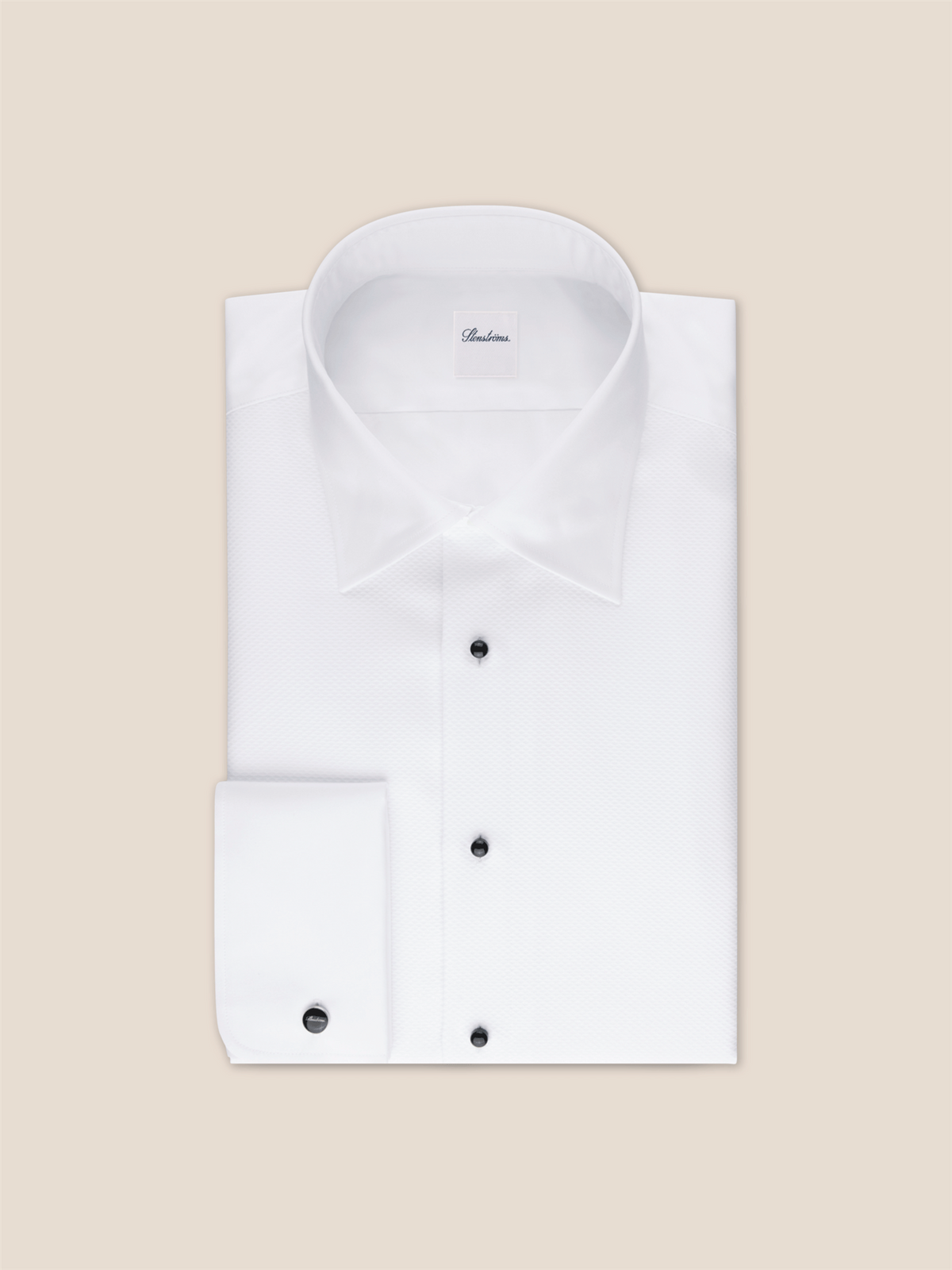 Smokingskjorte Slimline Pique - Hvit