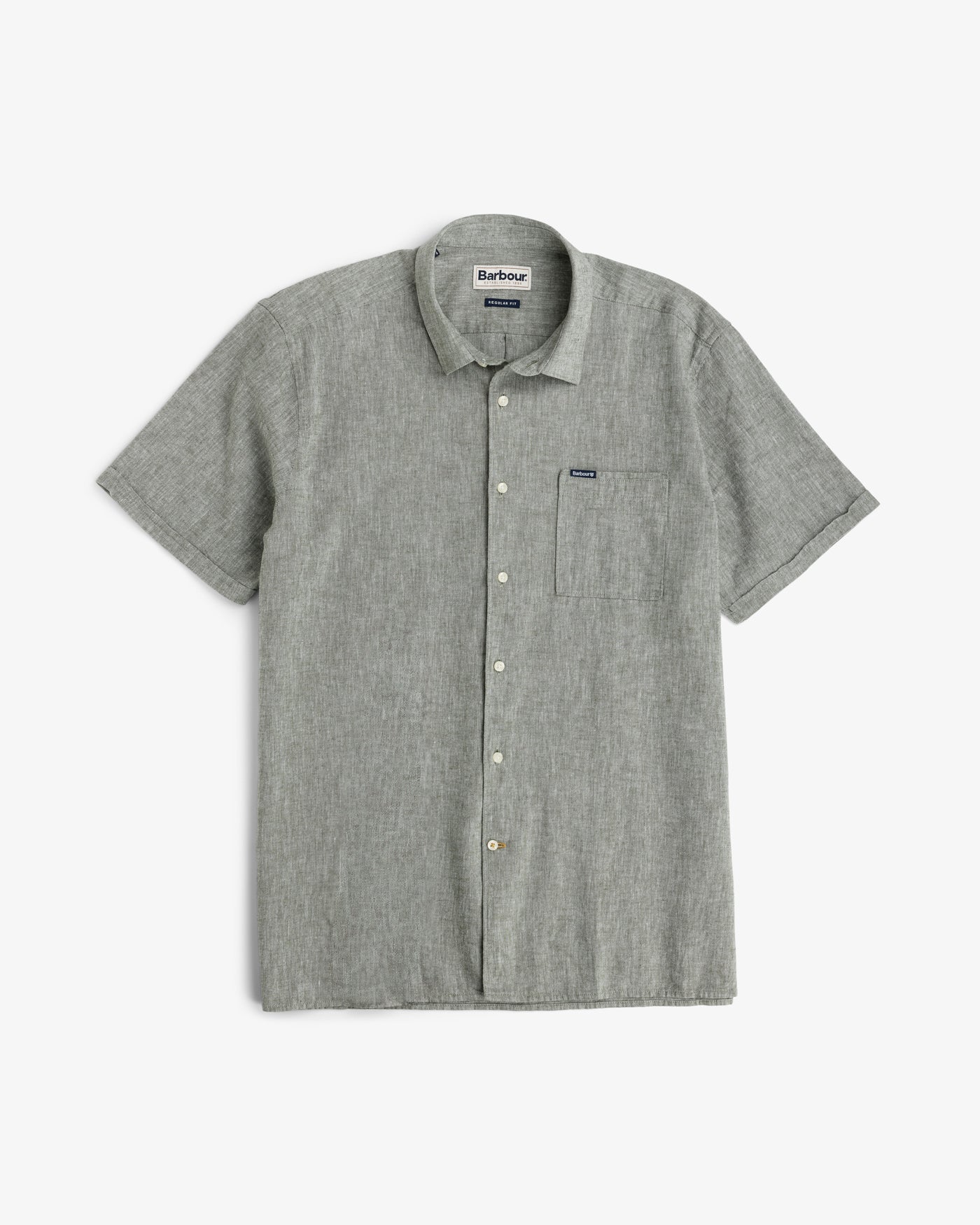 Kortermet skjorte Lin/Bomull - Grønn