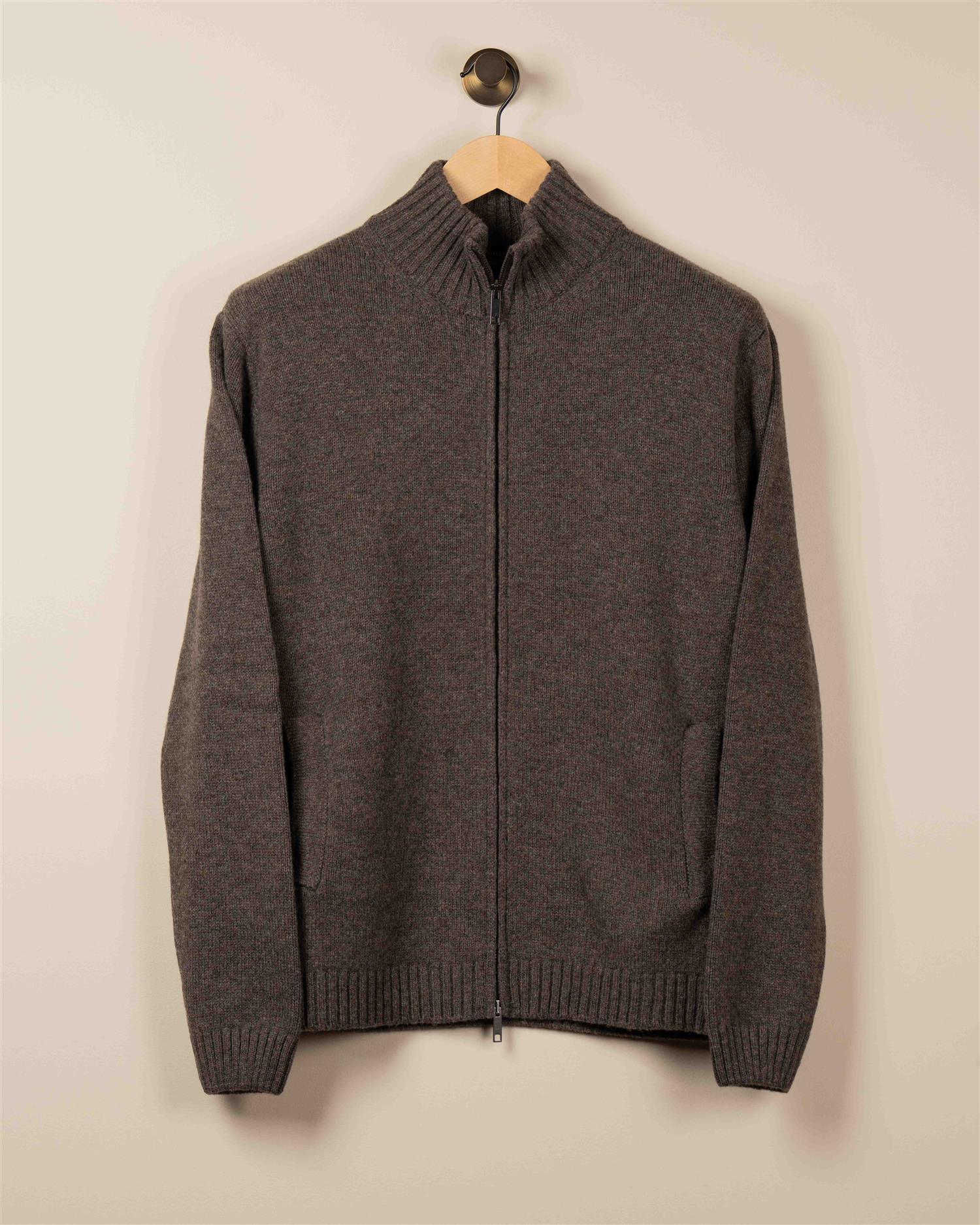 Full Zip Cardigan - Brun