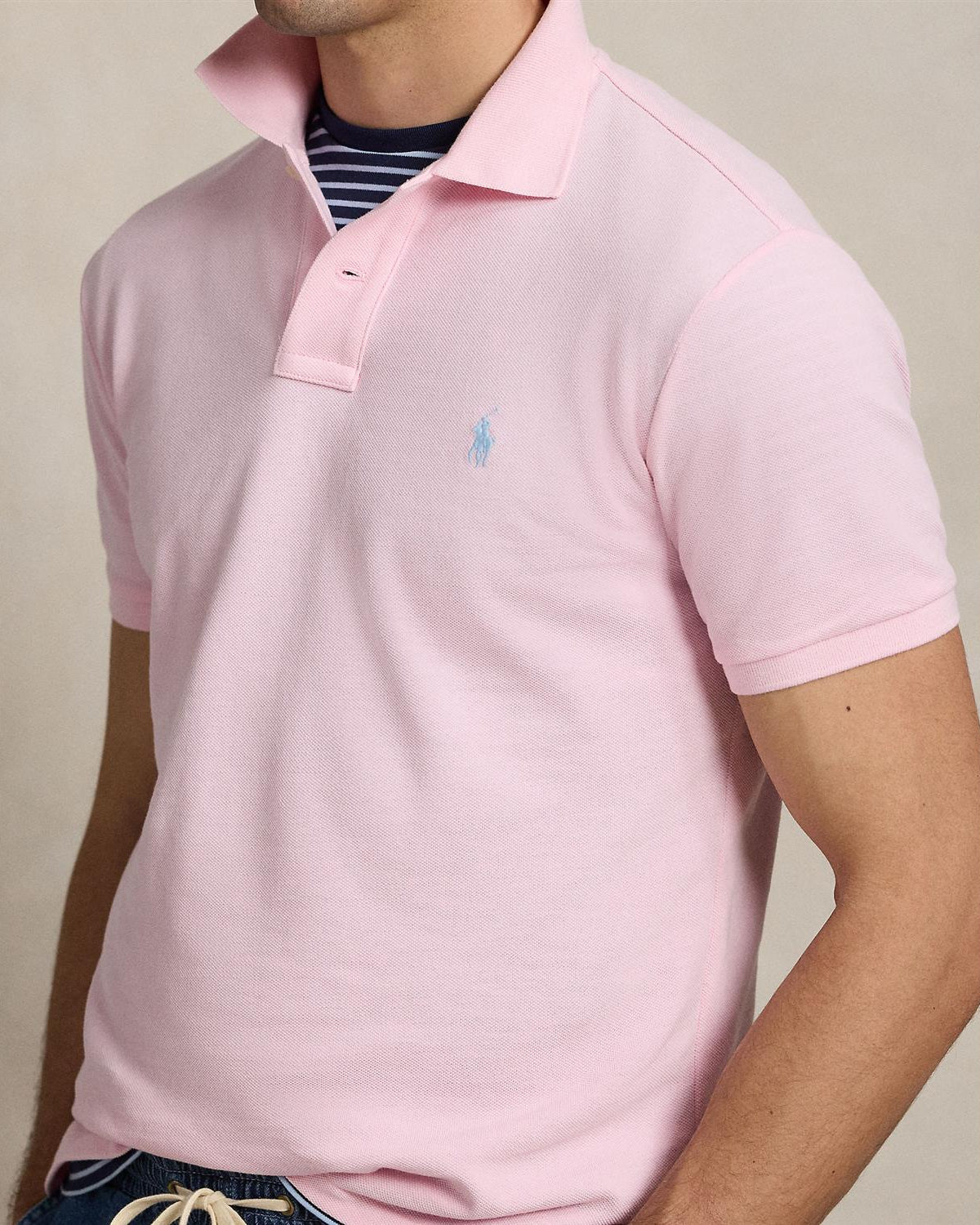 Custom Slim Fit Polo Rosa