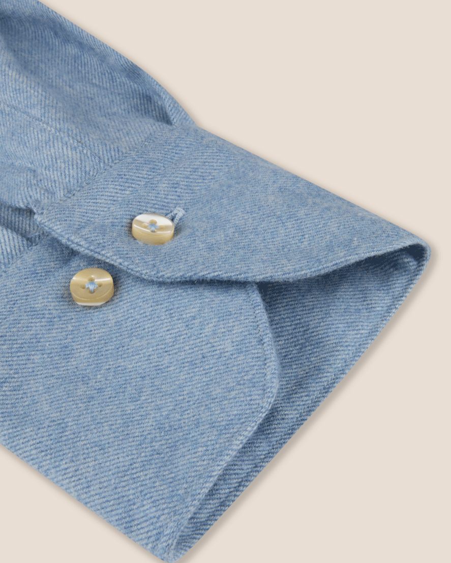 Regular Fit Flanell Skjorte - Jeans blå