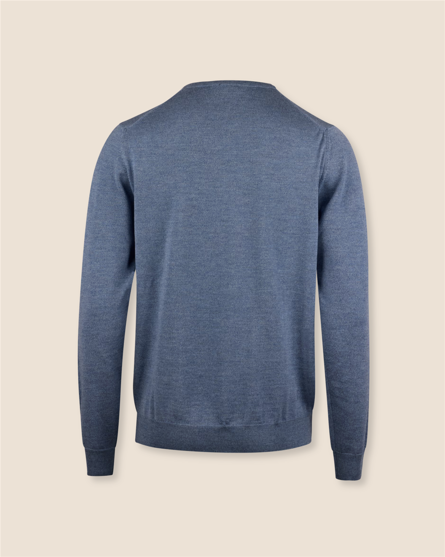 Rundhals Merino - Jeans blå