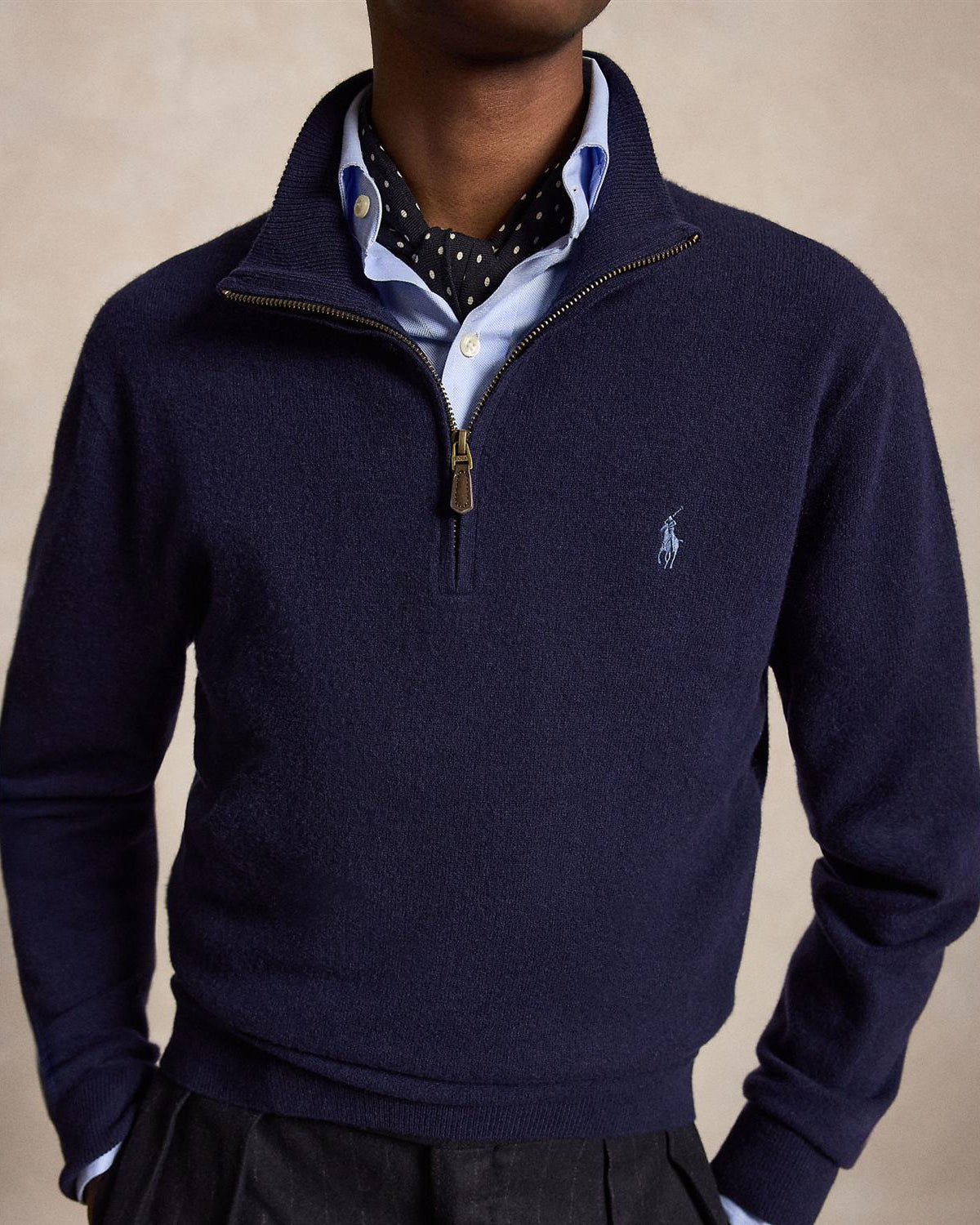 Merino Half Zip - Navy