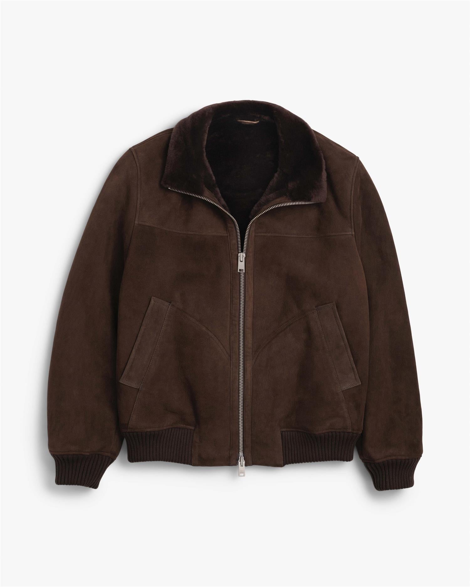 Semsket Skinnjakke - Mørkebrun-Arma-www.gunnaroye.no