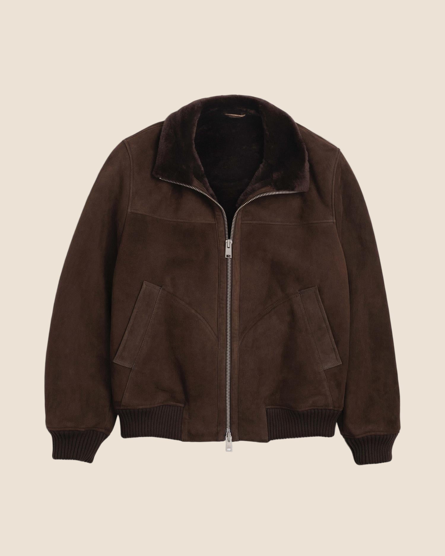 Semsket Skinnjakke - Mørkebrun-Arma-www.gunnaroye.no