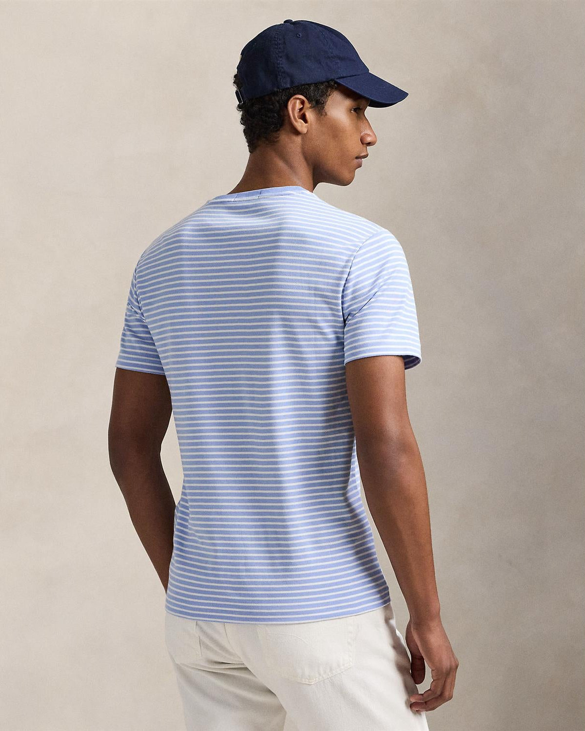 Stripete T-Shirt - Lys blå/Hvit