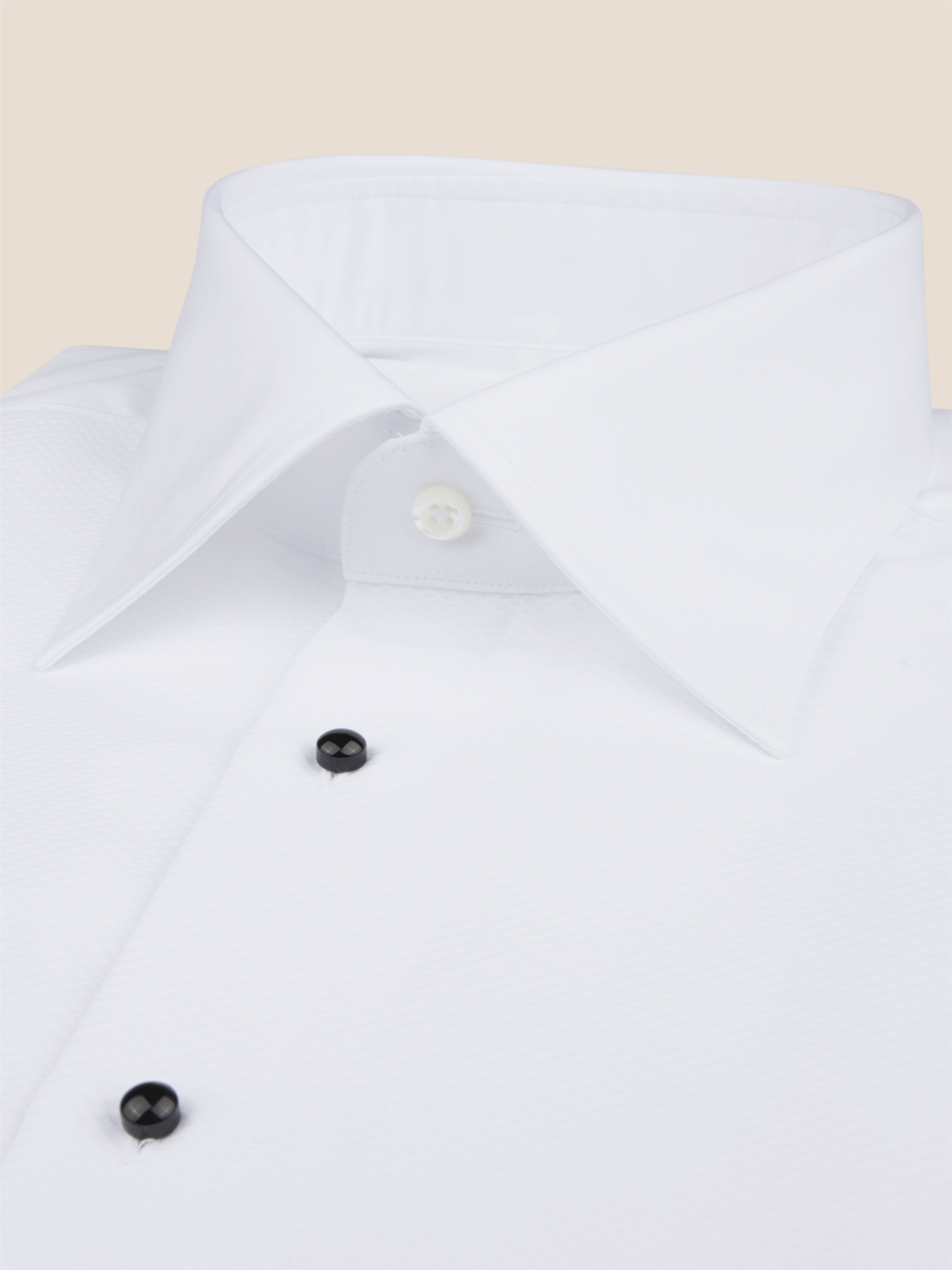 Smokingskjorte Slimline Pique - Hvit