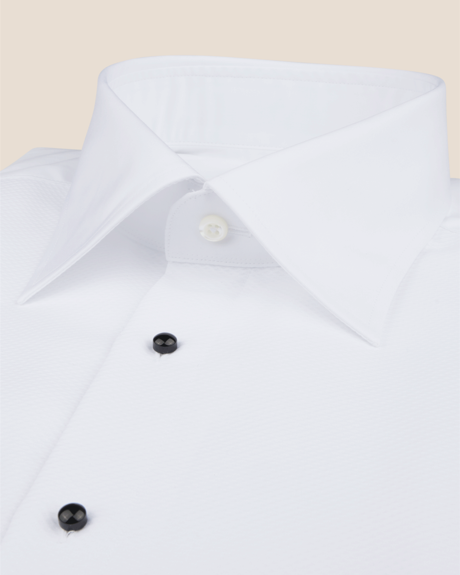 Smokingskjorte Slimline Pique - Hvit