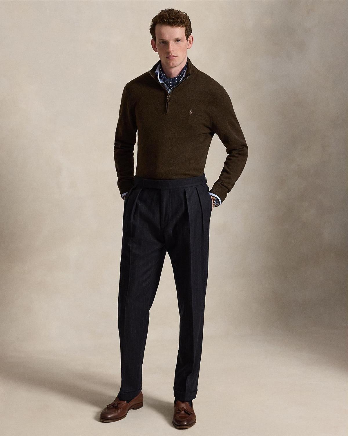 Merino Half Zip - Brun