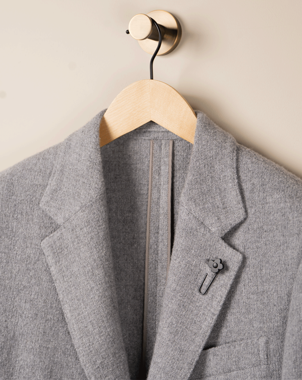 Enkeltspent Jakke Boucle´- Grå