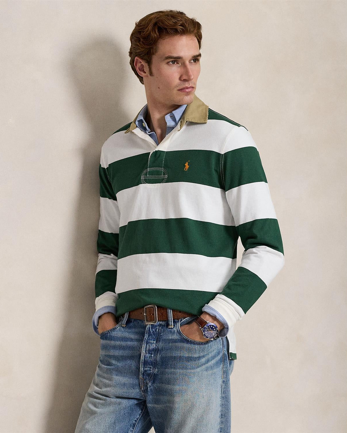 Stripet Rugby - Grønn/Krem