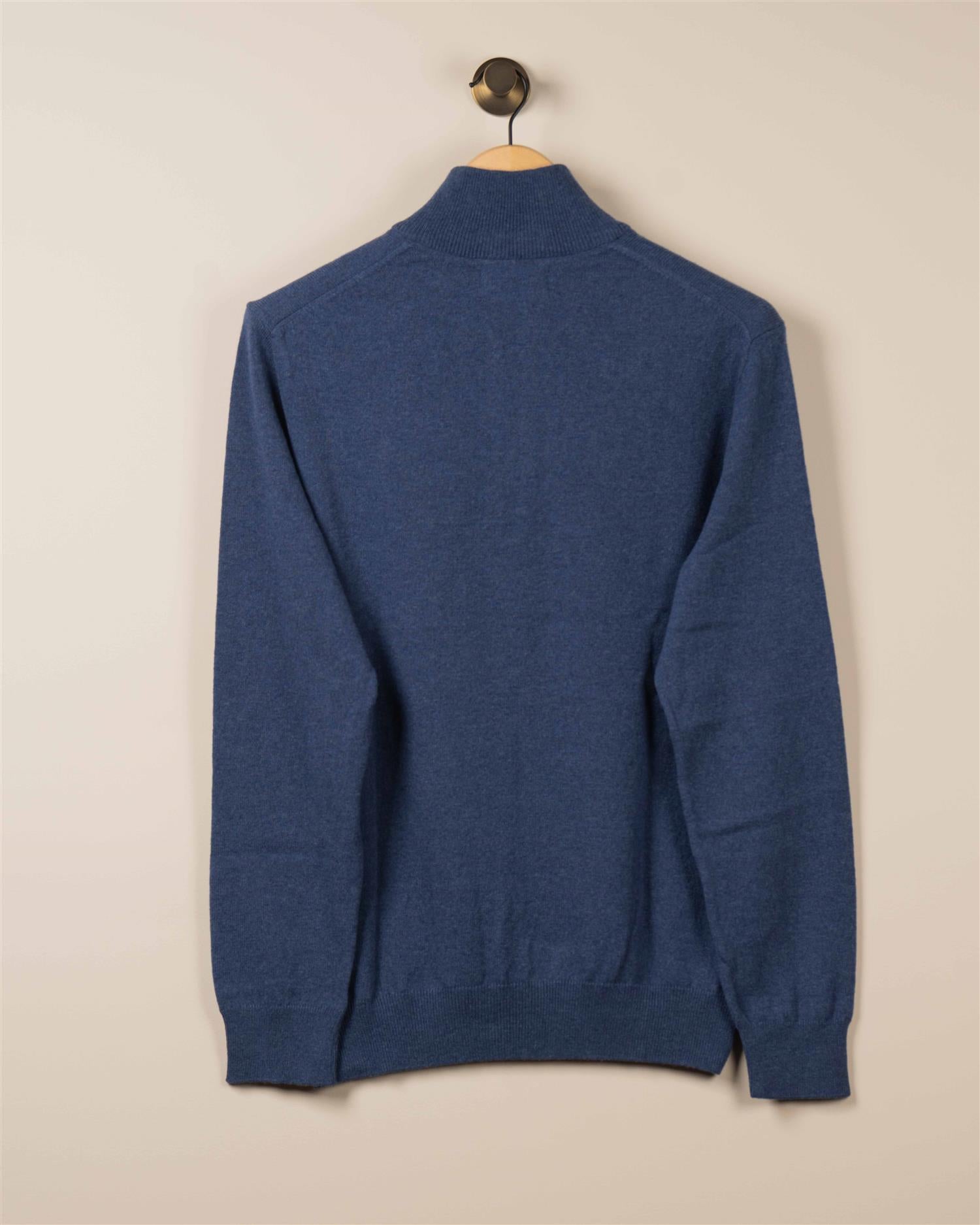 Rustikk Merino Half Zip - Blå