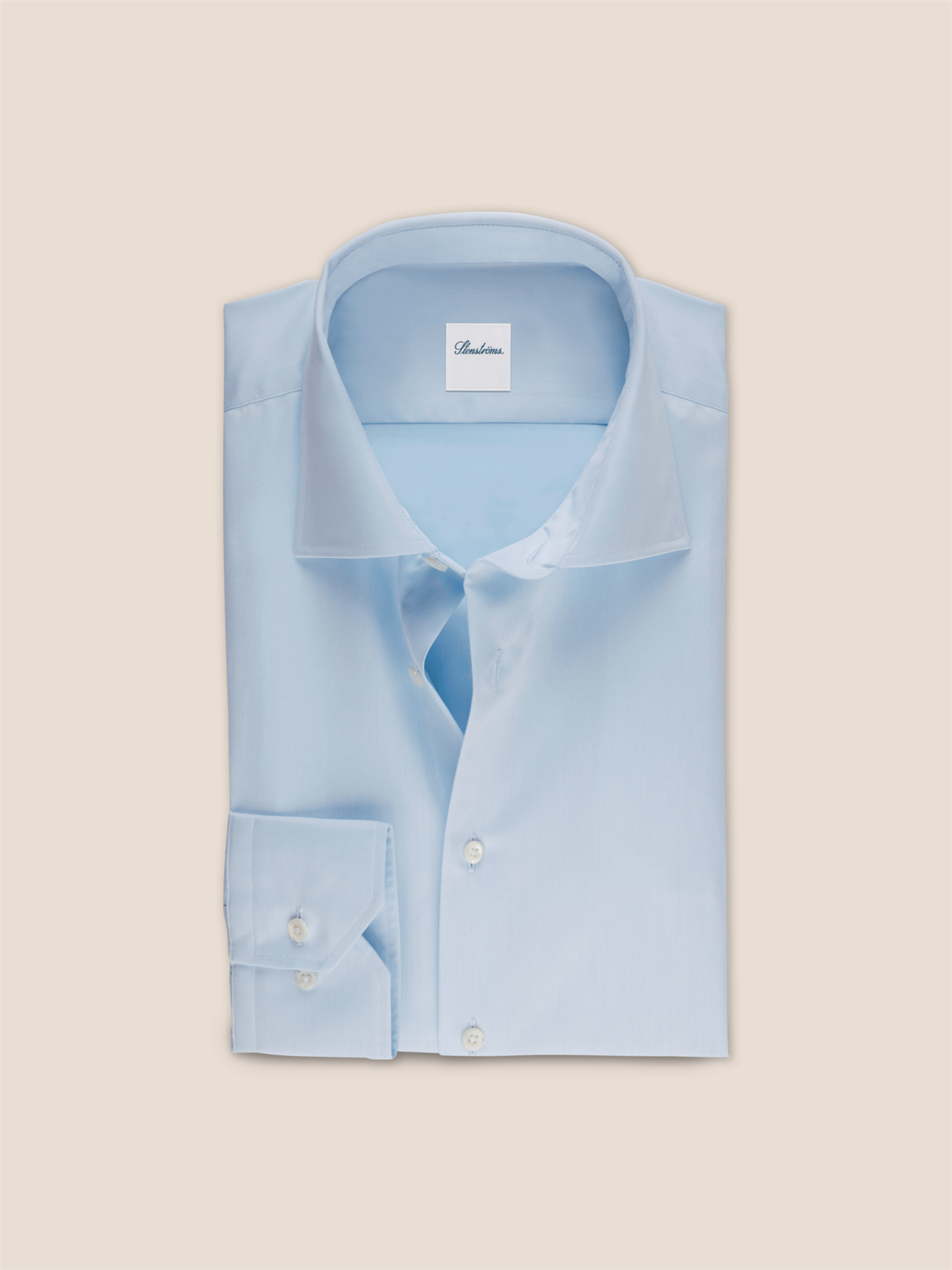 Slimline Cotton Twill Skjorte - Lyseblå