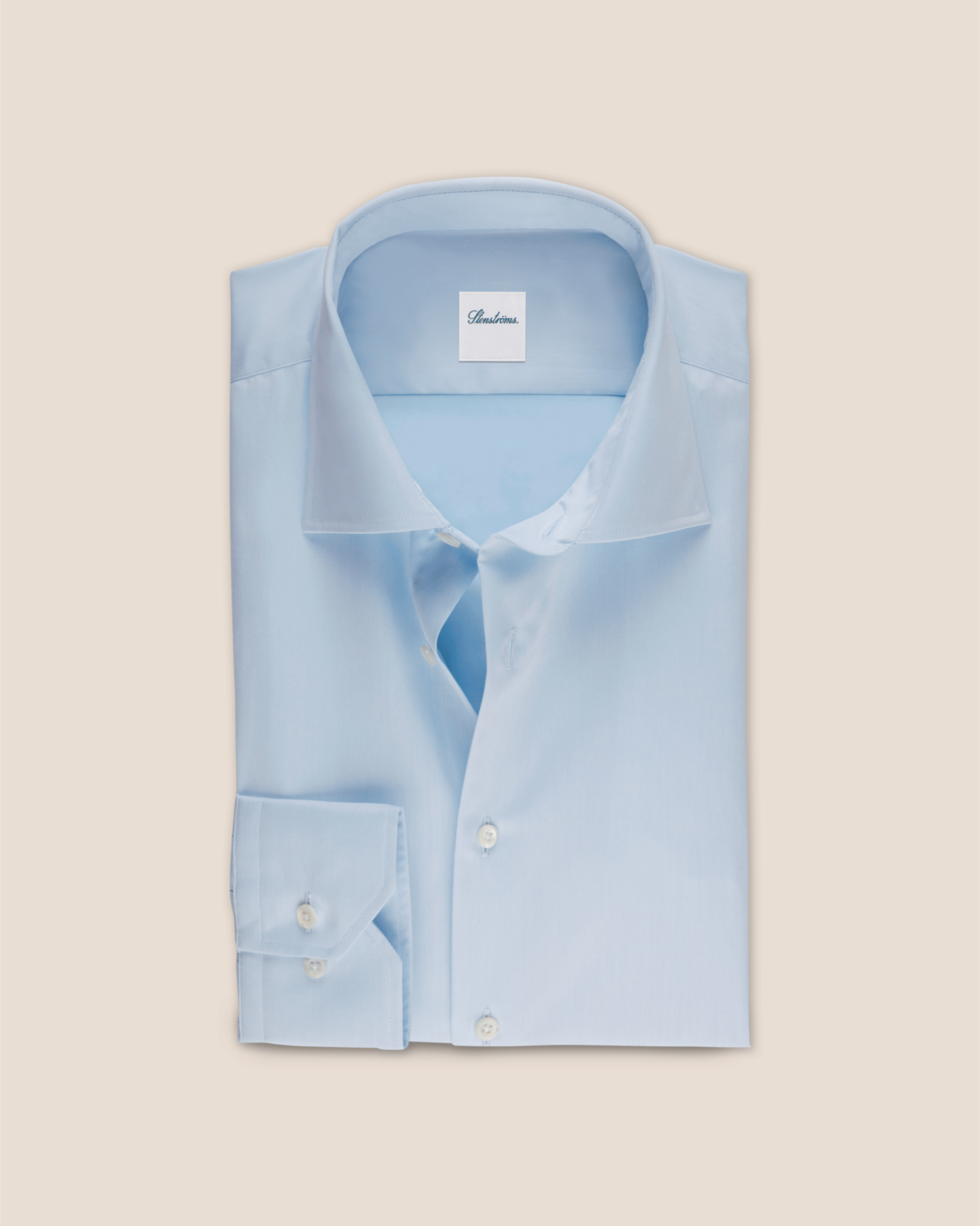 Slimline Cotton Twill Skjorte - Lyseblå