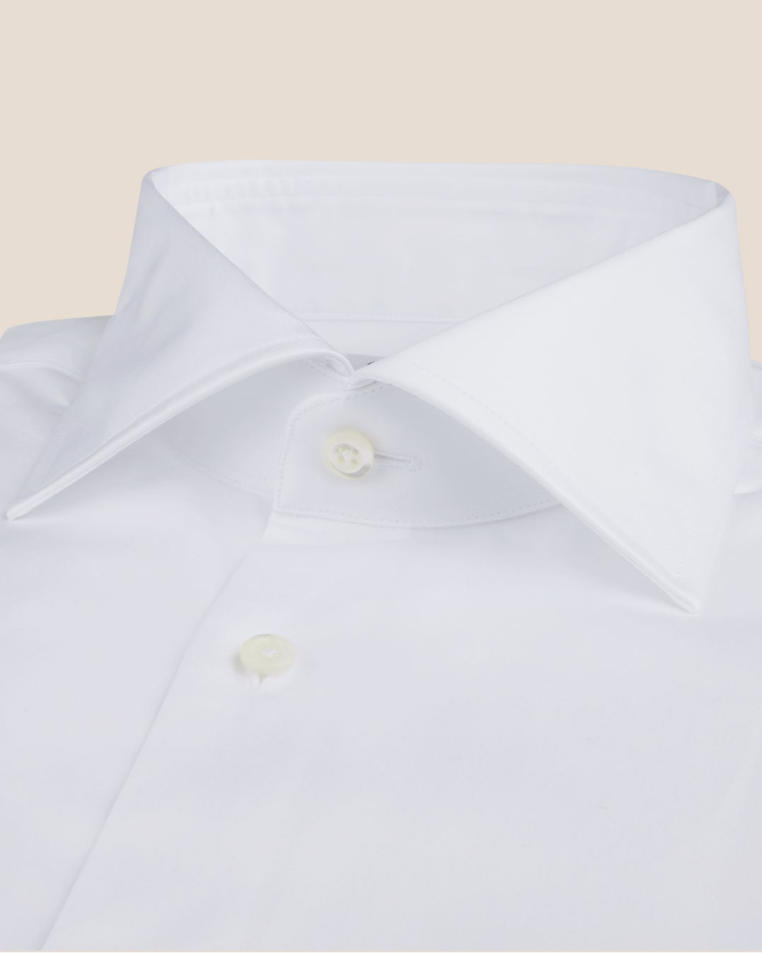 Bomull Twill Skjorte Regular Dobbel Mansjett - Hvit