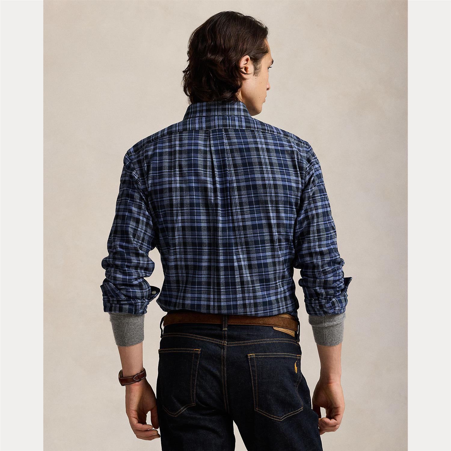Rutet Twill Skjorte - Navy