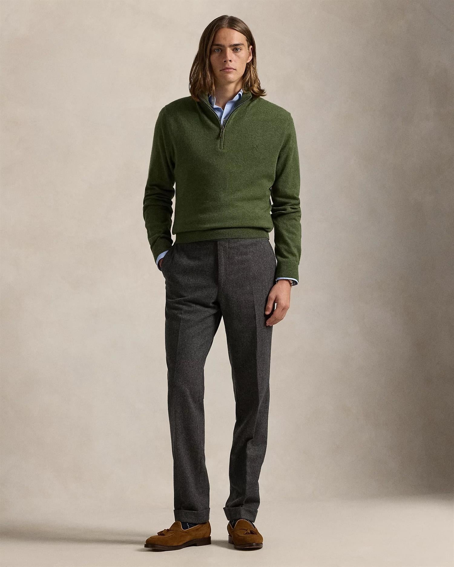 Rustikk Merino Half Zip - Grønn