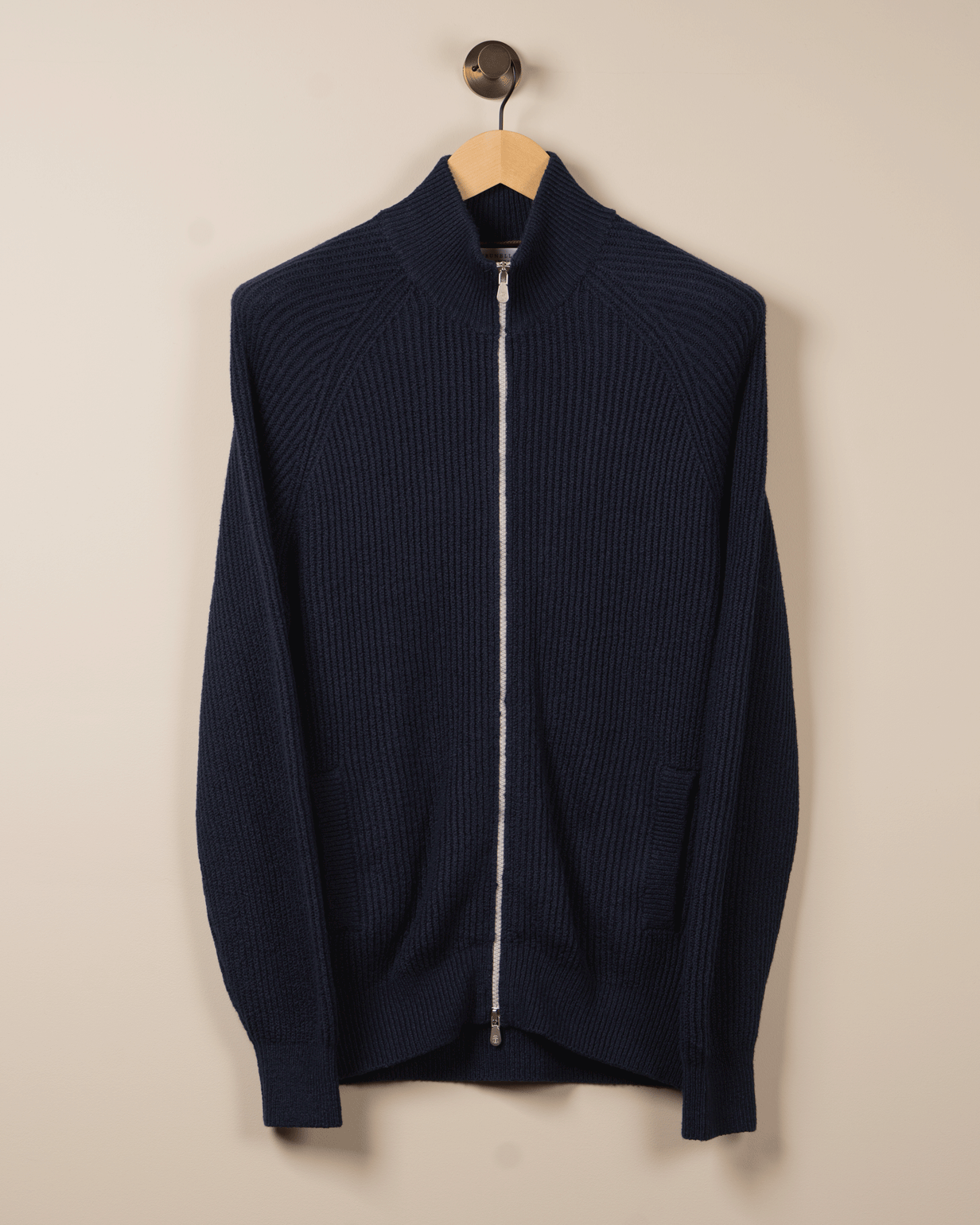 Front Zip Cardigan - Navy