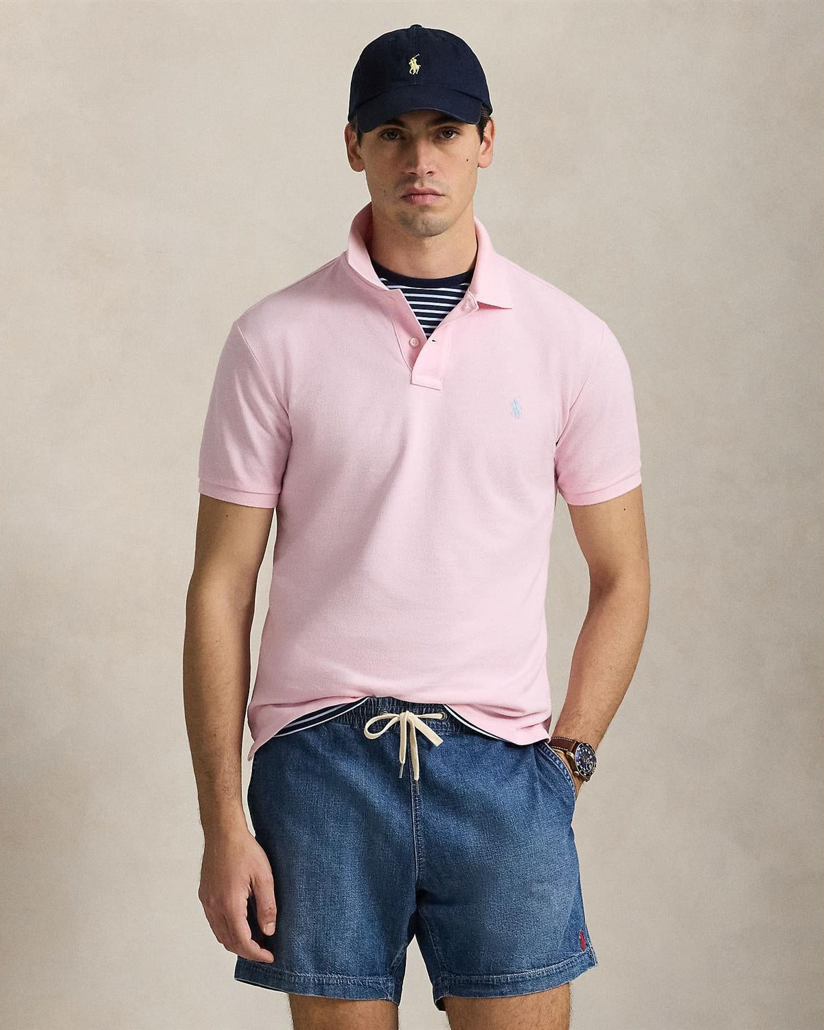 Custom Slim Fit Polo Rosa