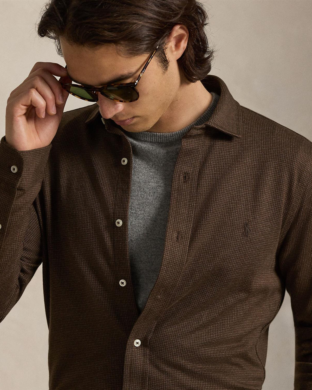 Jersey Skjorte - Brun