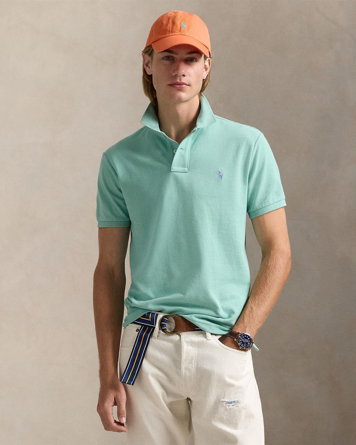 Custom Slim Fit Polo Turkis