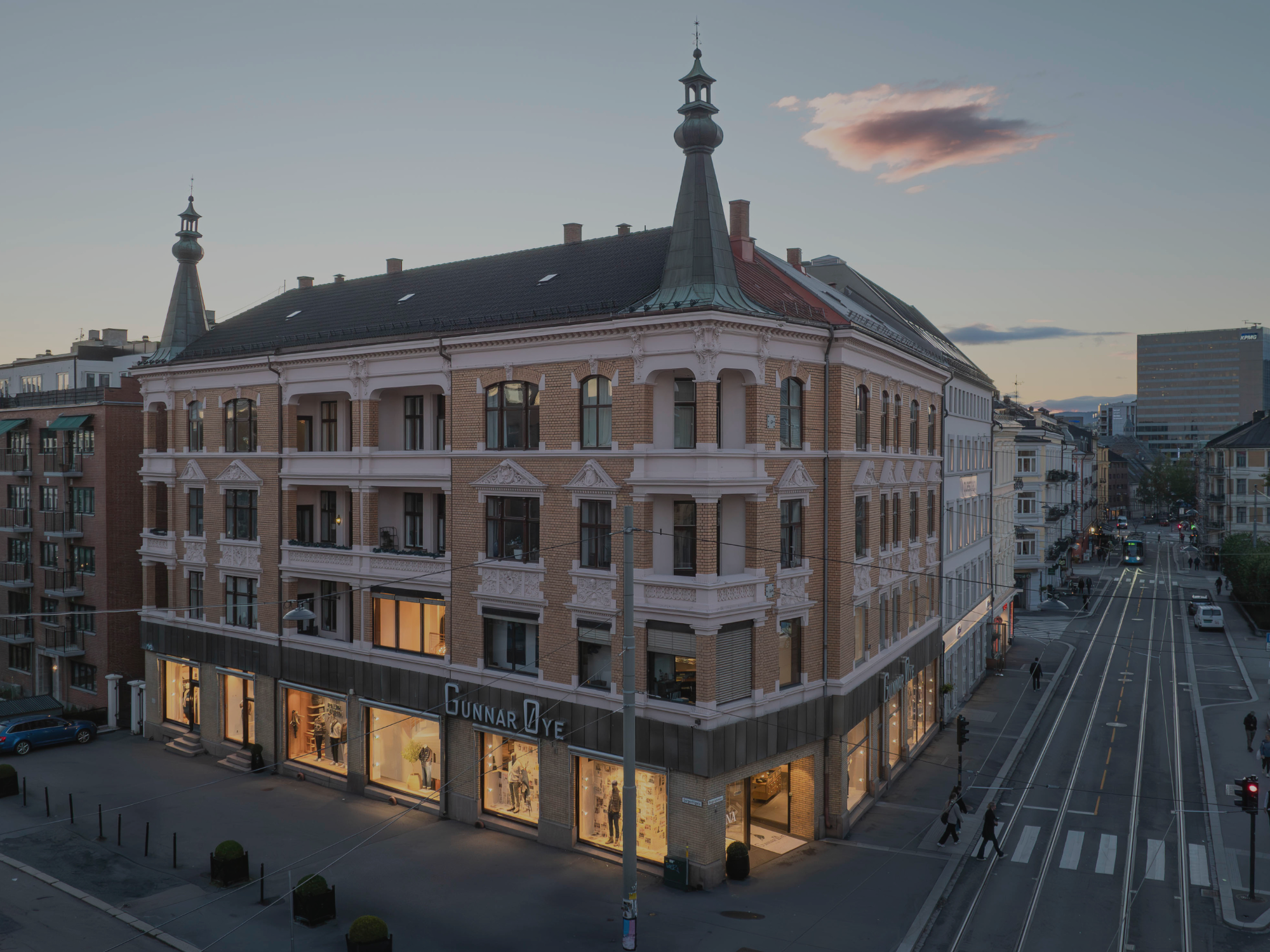 Dronebilde av Bogstadveien 52 og Gunnar Øye i 2025