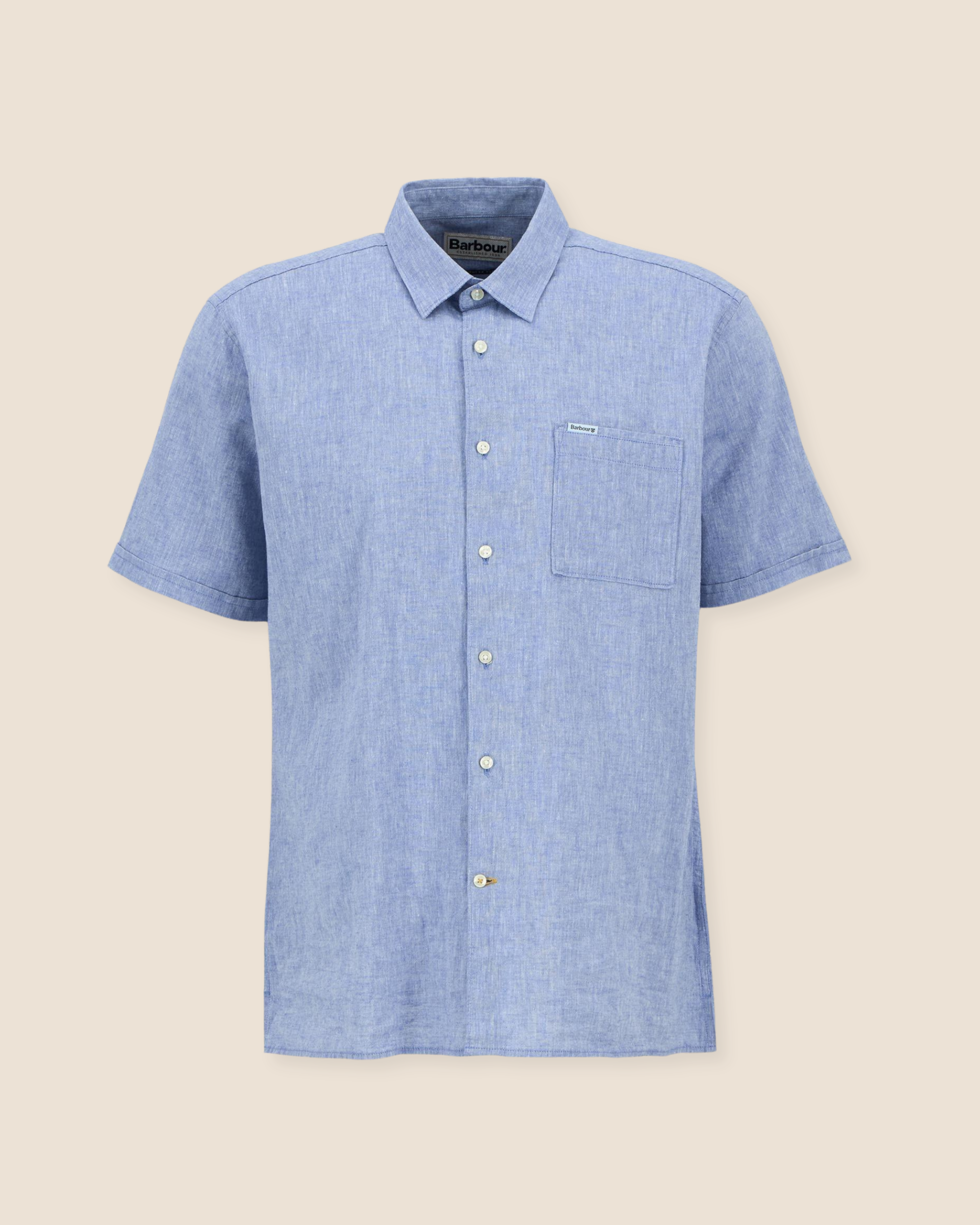Kortermet skjorte Lin/Bomull - Blå