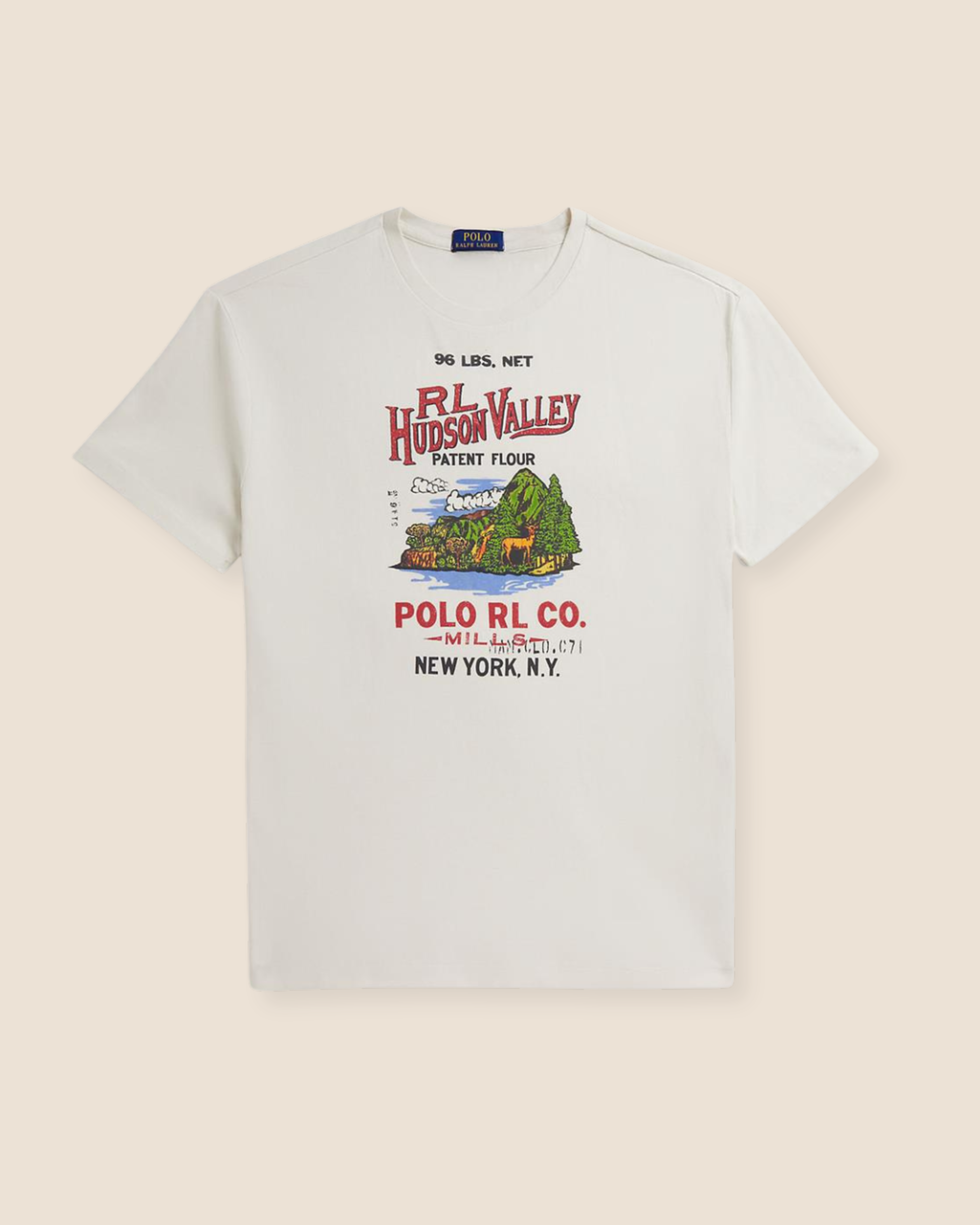 T-Shirt M/Print - Krem