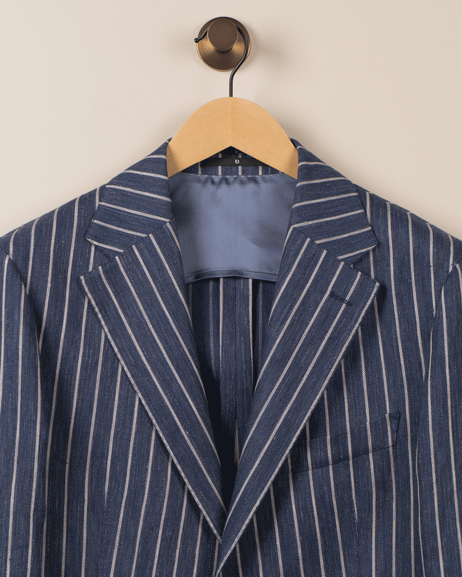 Enkeltspent Lin Jakke Pinstripe