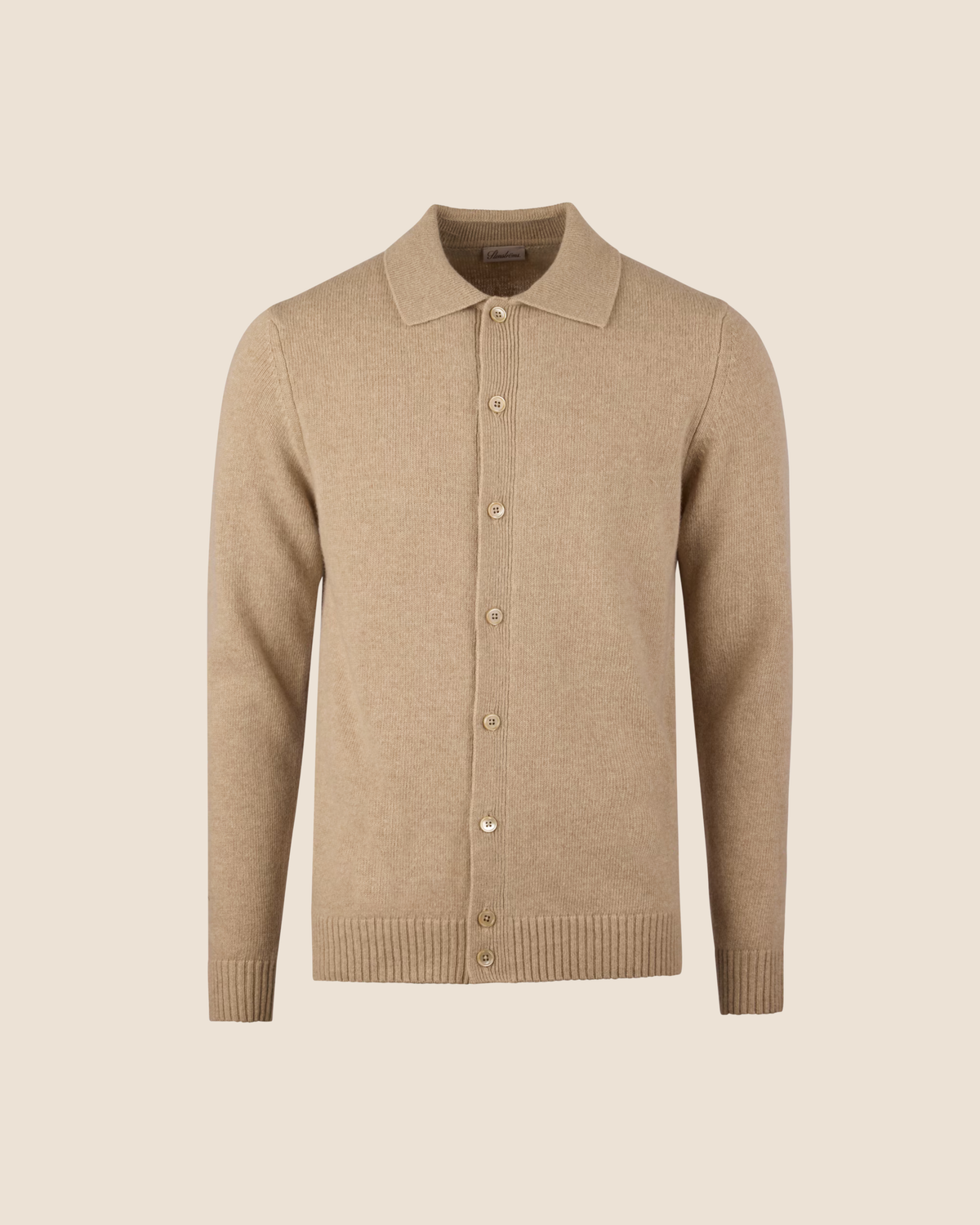 Cardigan merinoull polokrage - Beige