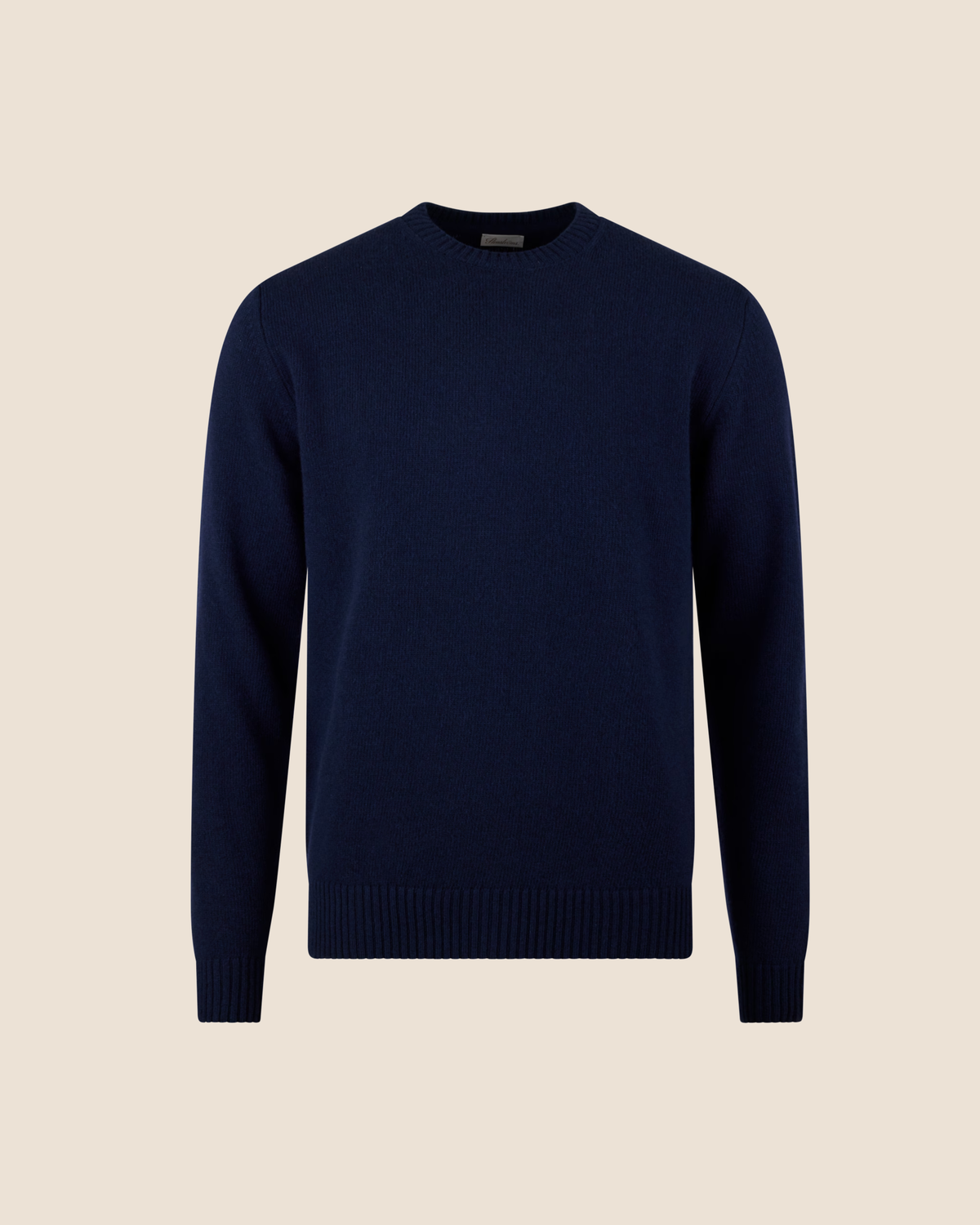 Grovstrikket genser med rund hals- Navy