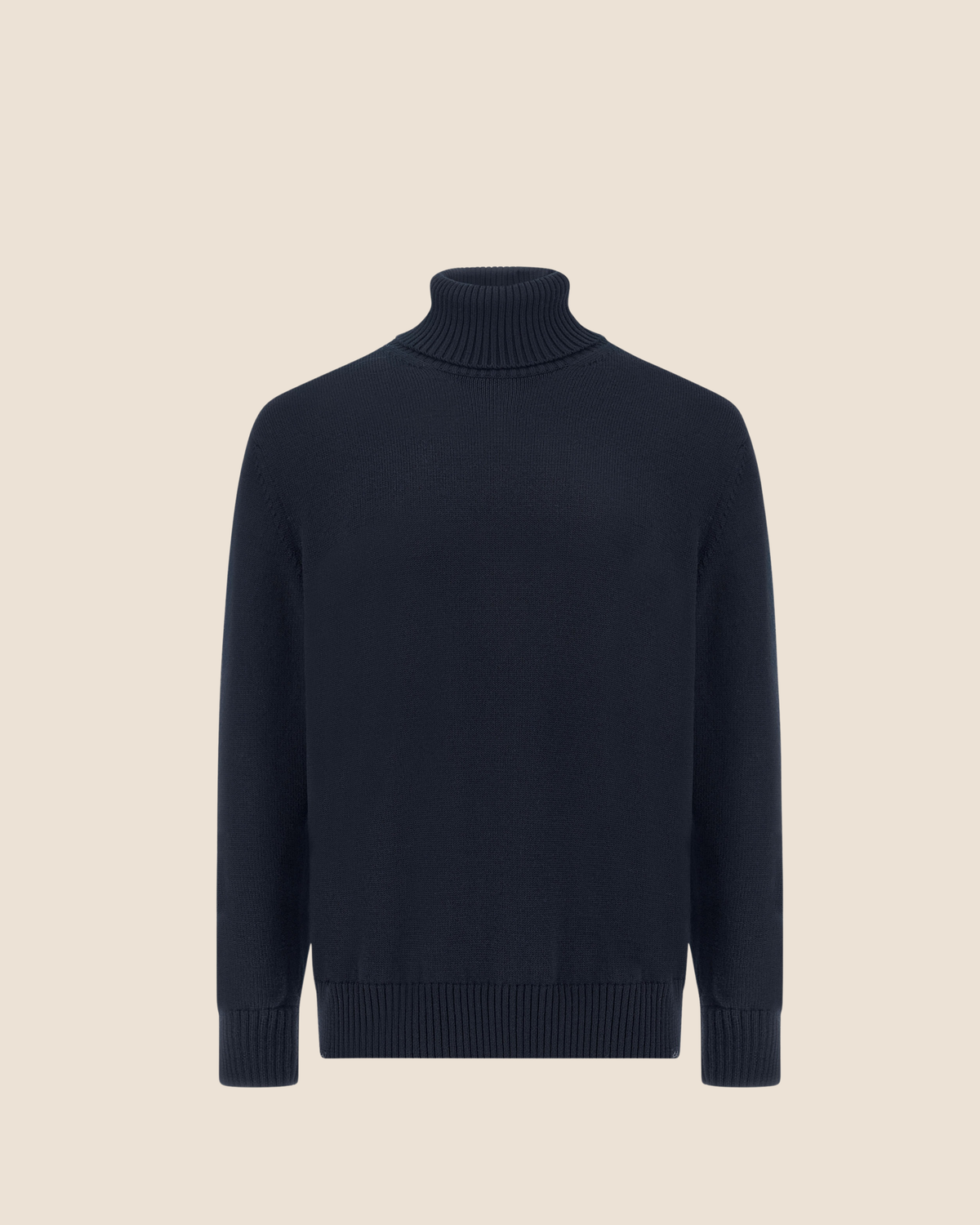 Turtleneck genser i ull med Cool Touch - Navy
