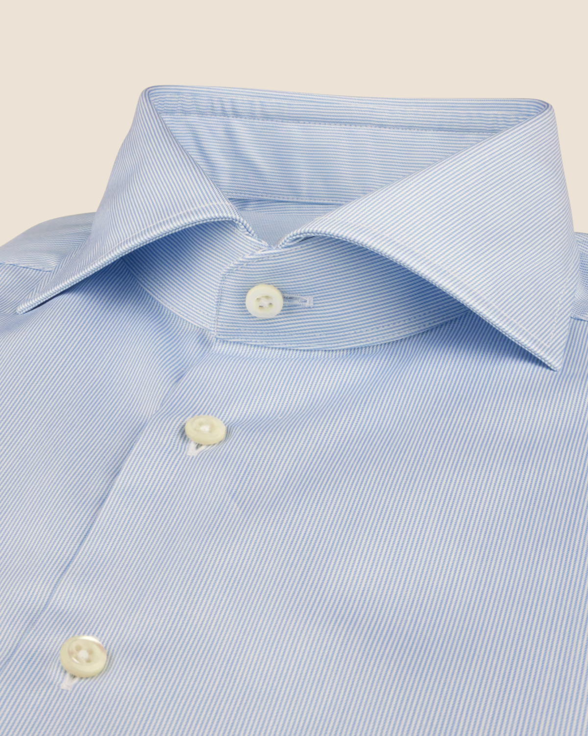 Stripet Twill Skjorte Slimline - Lys blå