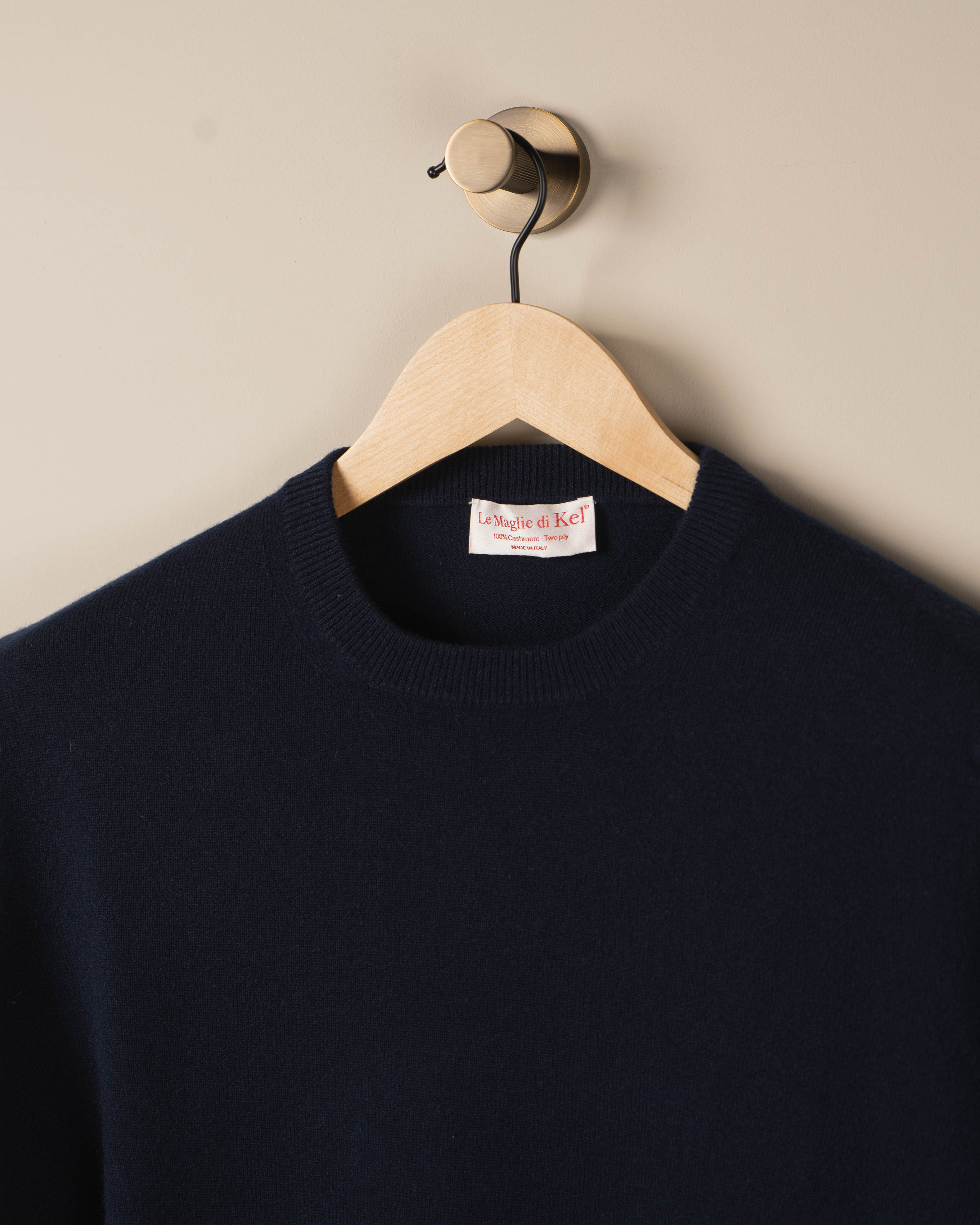 Kashmir Rundhals Genser - Navy