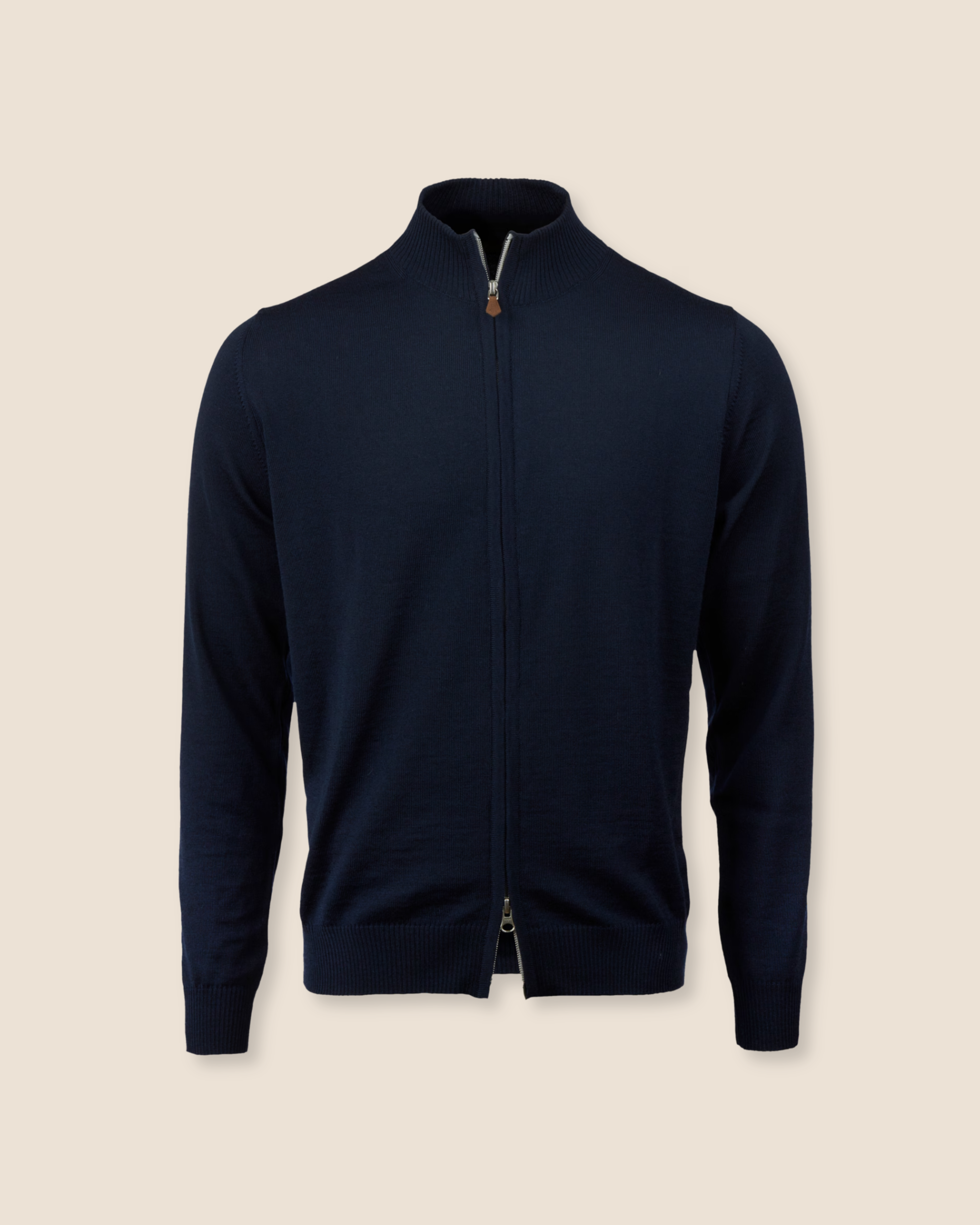 Merino Full Zip Cardigan - Navy