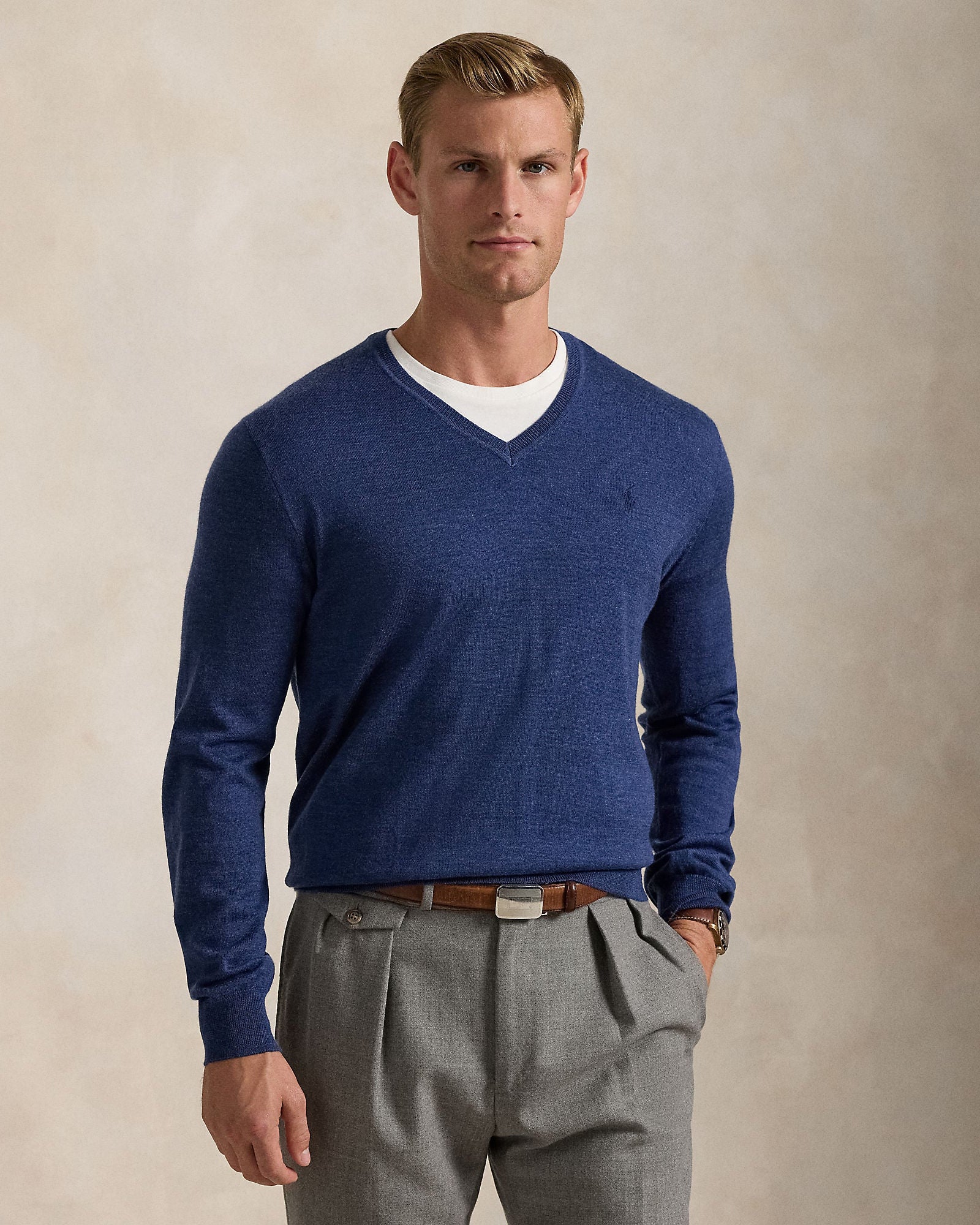 Merino V-Genser - Blå