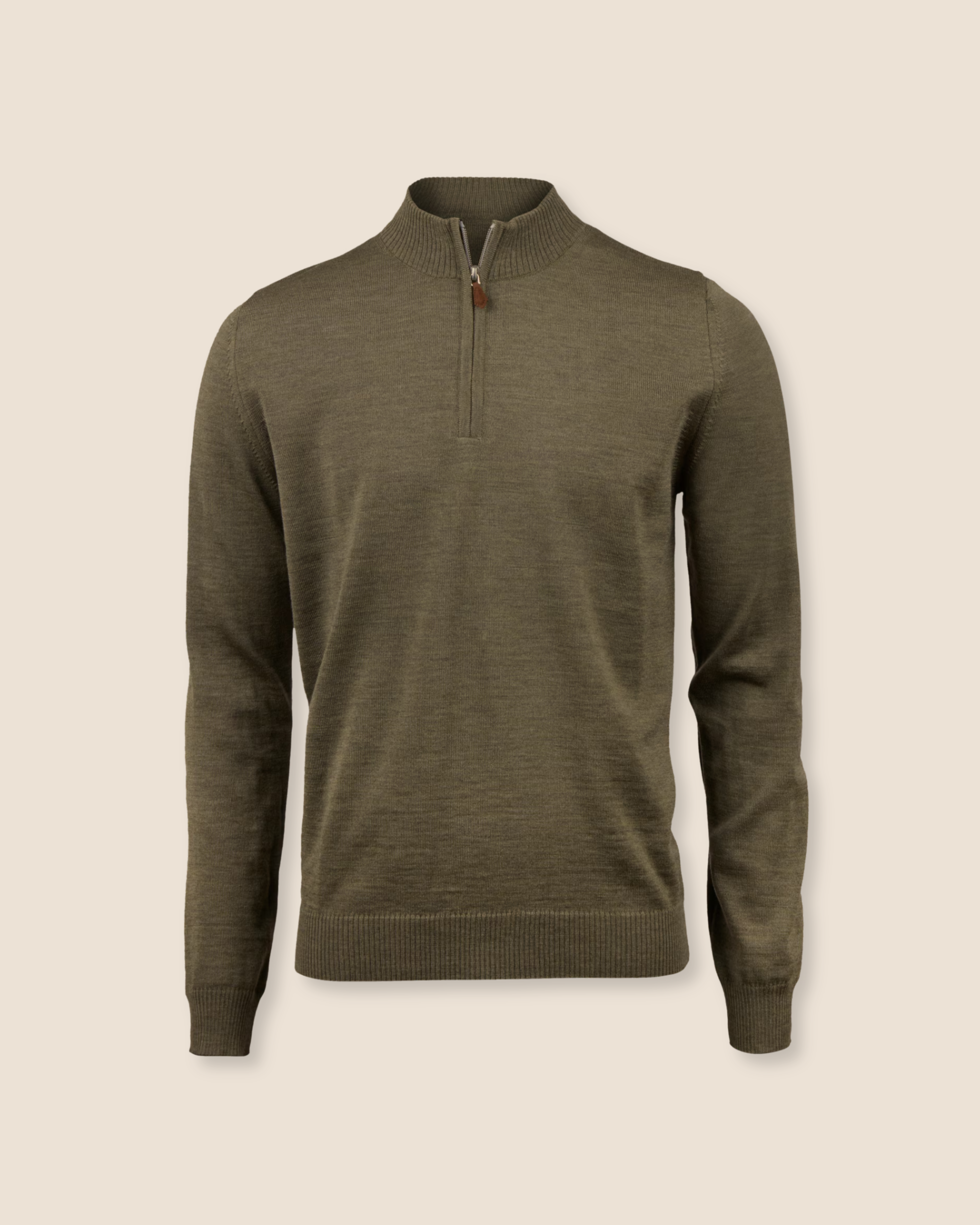 Merino Half Zip - Oliven