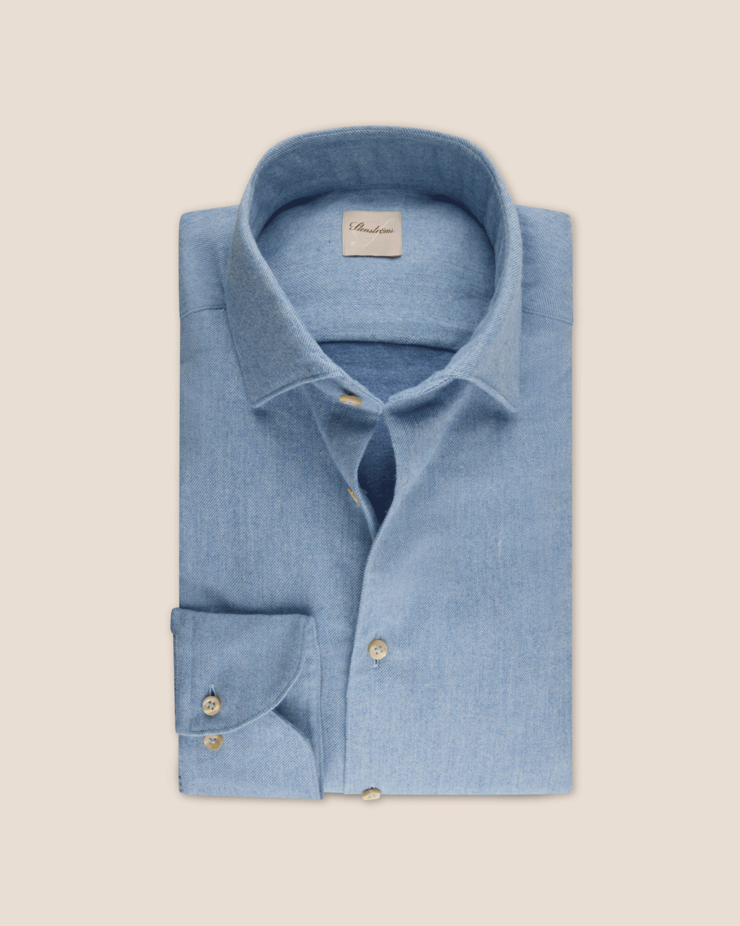 Regular Flanell Skjorte i en Jeans blå farge fra Stenströms.