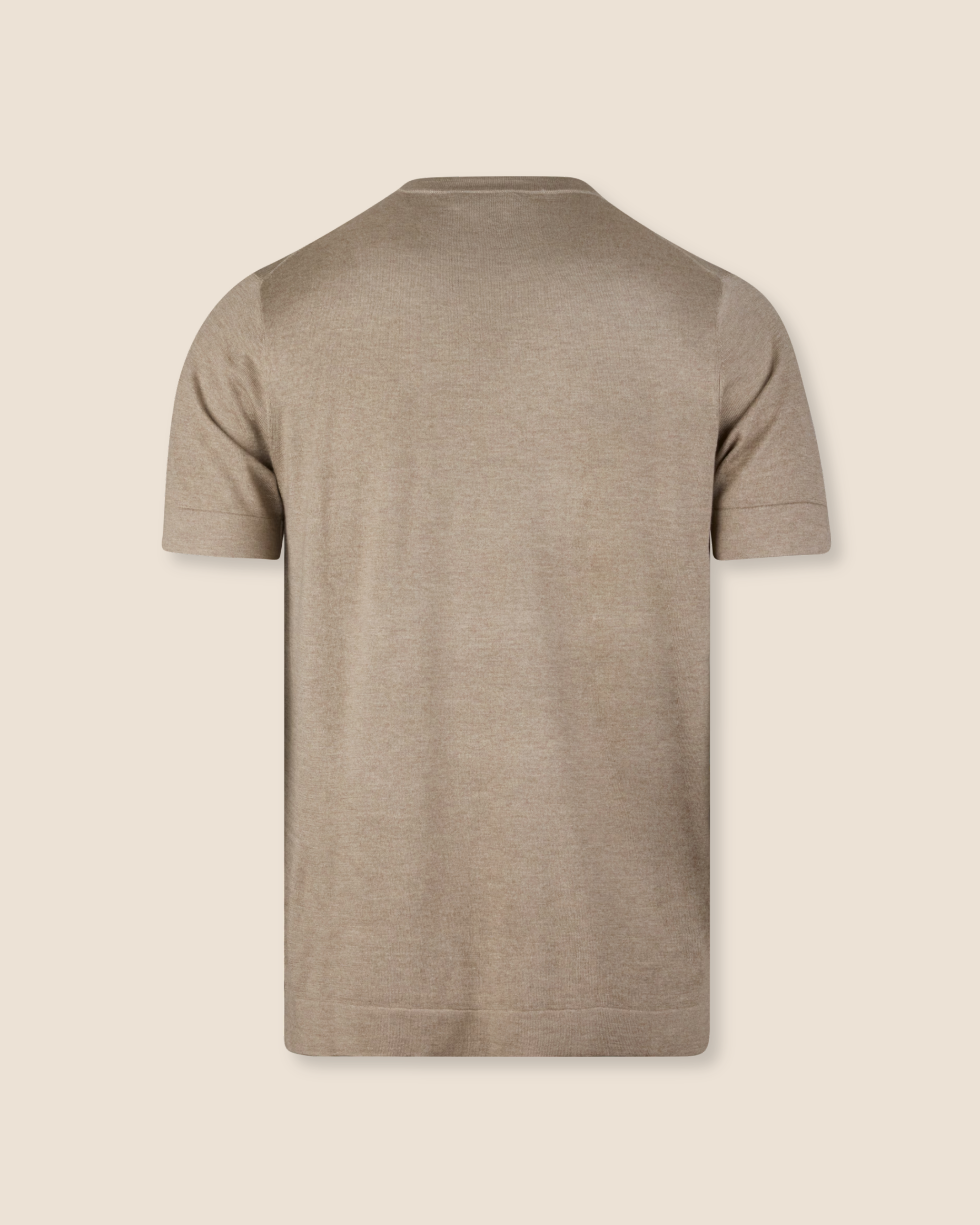 Cashmere/Silke T-Skjorte - Beige