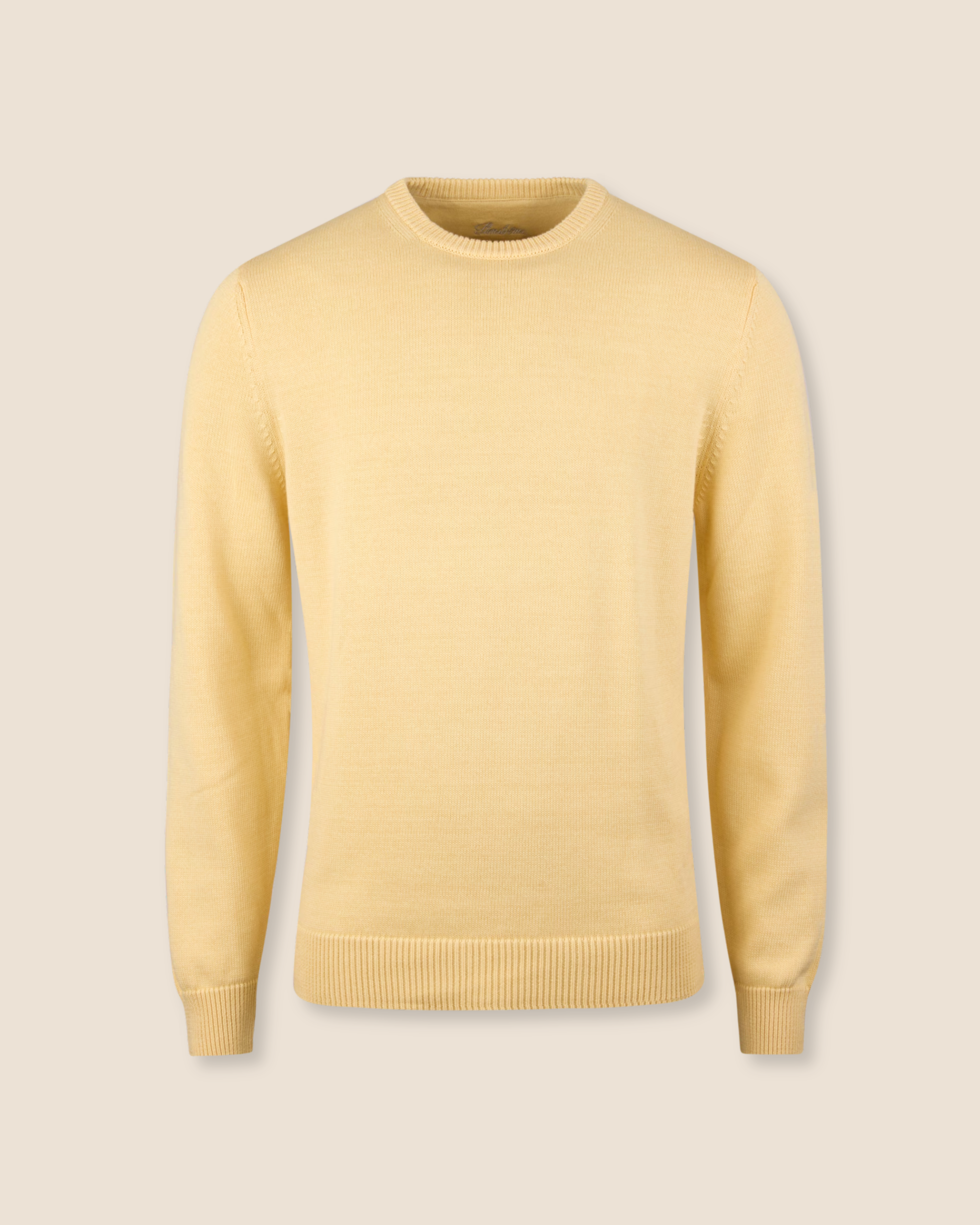 Rundhals Genser Bomull - Gul