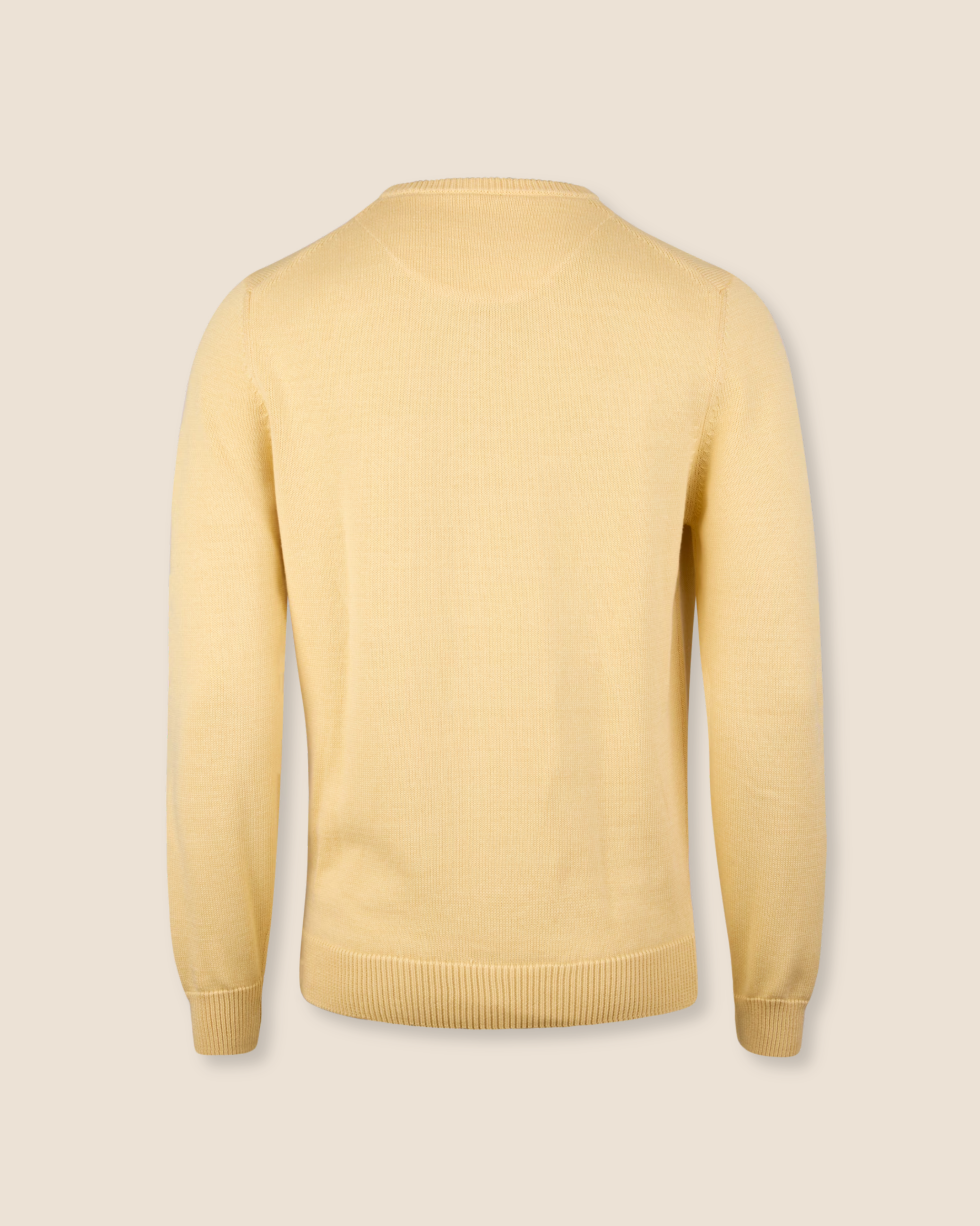 Rundhals Genser Bomull - Gul
